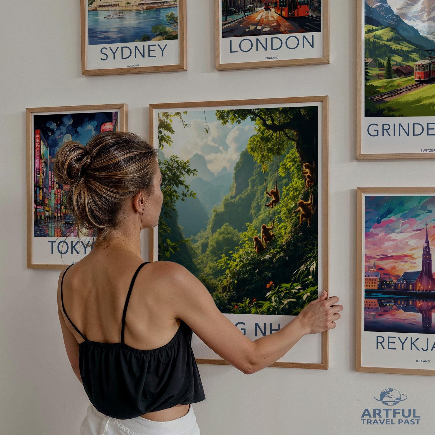 Travel Destination Wall Art, City Poster Set, Famous Cities Print, Modern Home Decor, Artful Travel Past Collection
