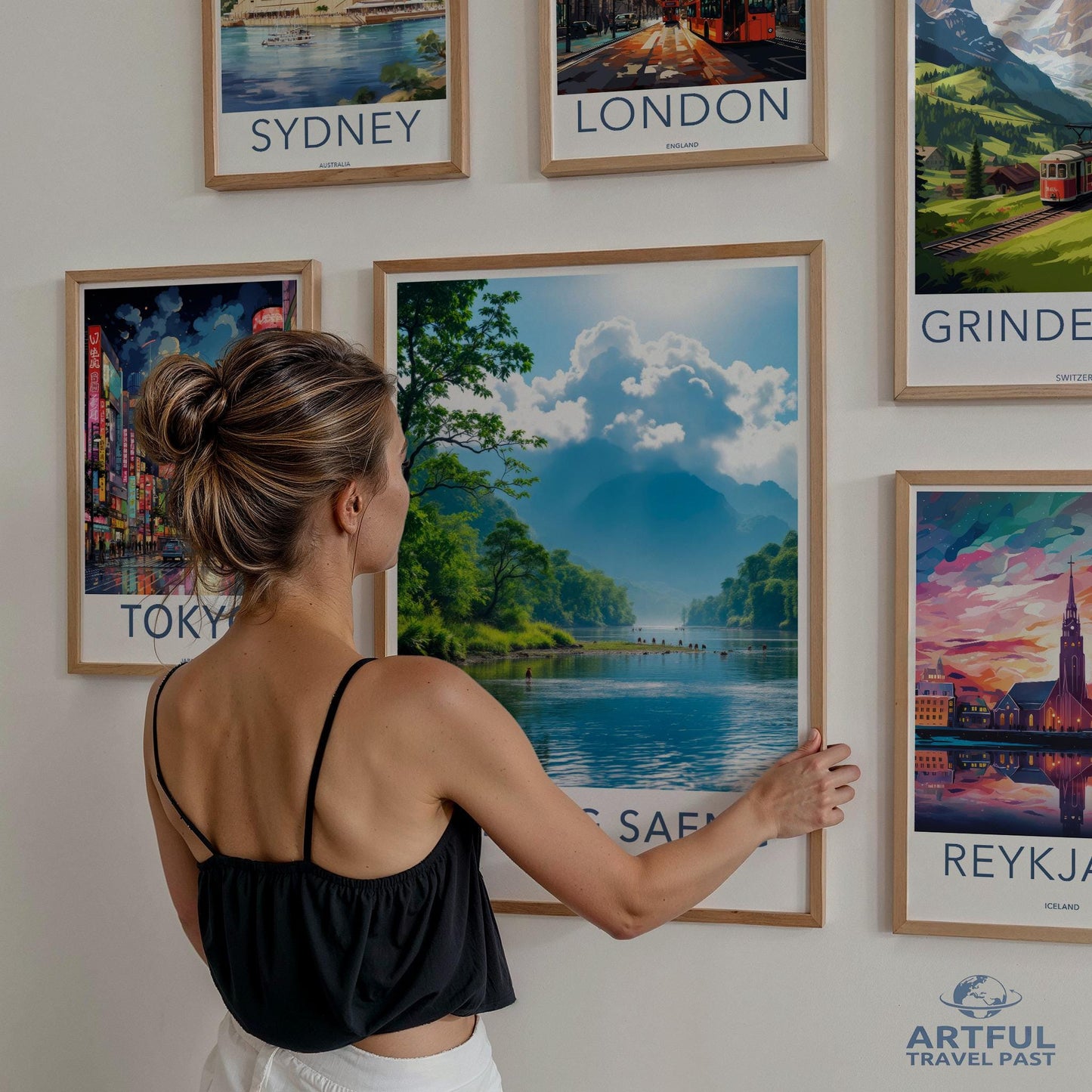 Travel Poster Wall Art Set, Vintage City Prints, Retro Travel Decor, Wanderlust Home Art, World City Posters, Modern Travel Prints Decor