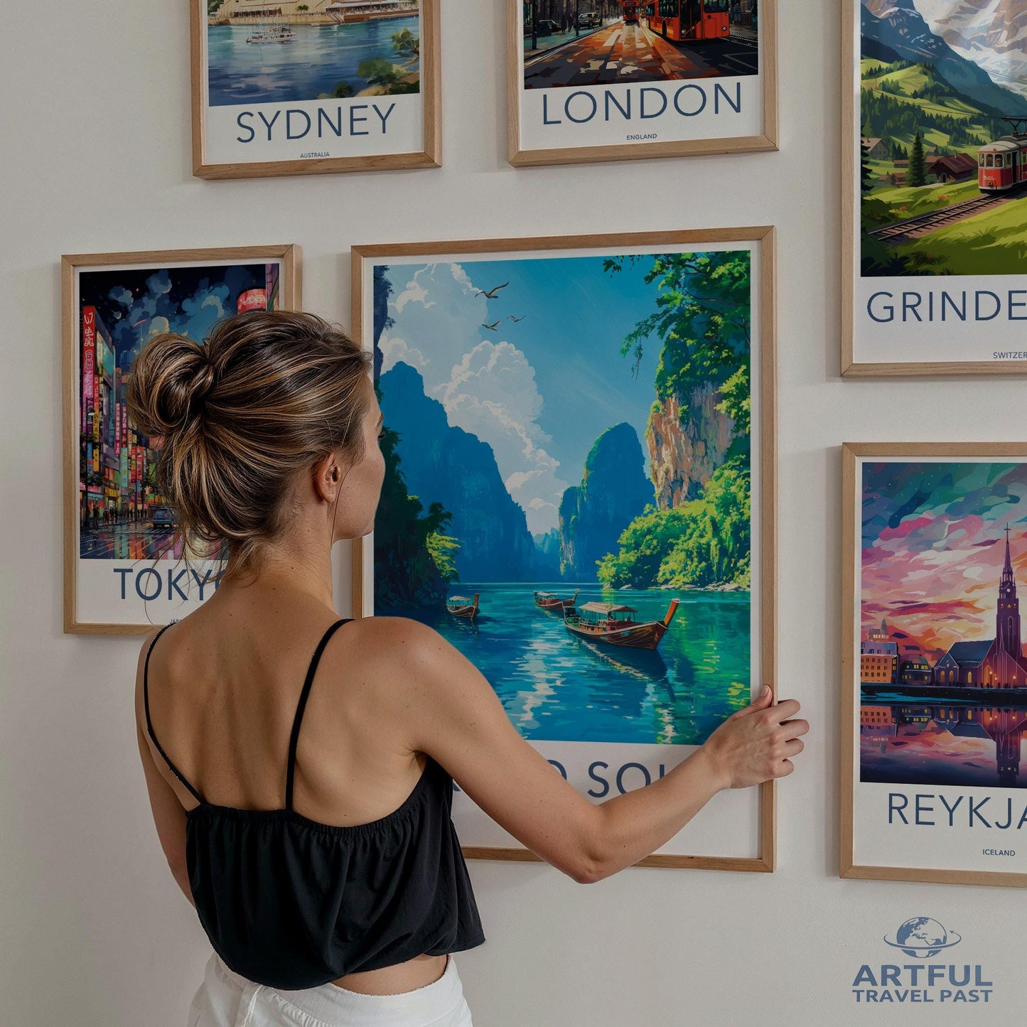 Set of 6 Travel Posters, World Landmarks Art Prints, Home Wall Decor, Cityscape Art Prints, Modern Travel Prints, Unique Wall Art