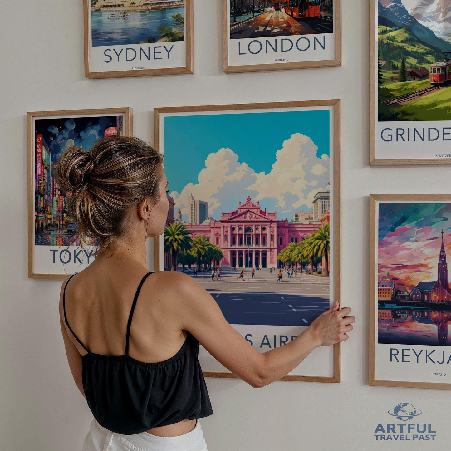 Sydney travel poster, London wall art, Tokyo print, Buenos Aires art print, Reykjavik decor, travel posters, landscape wall art