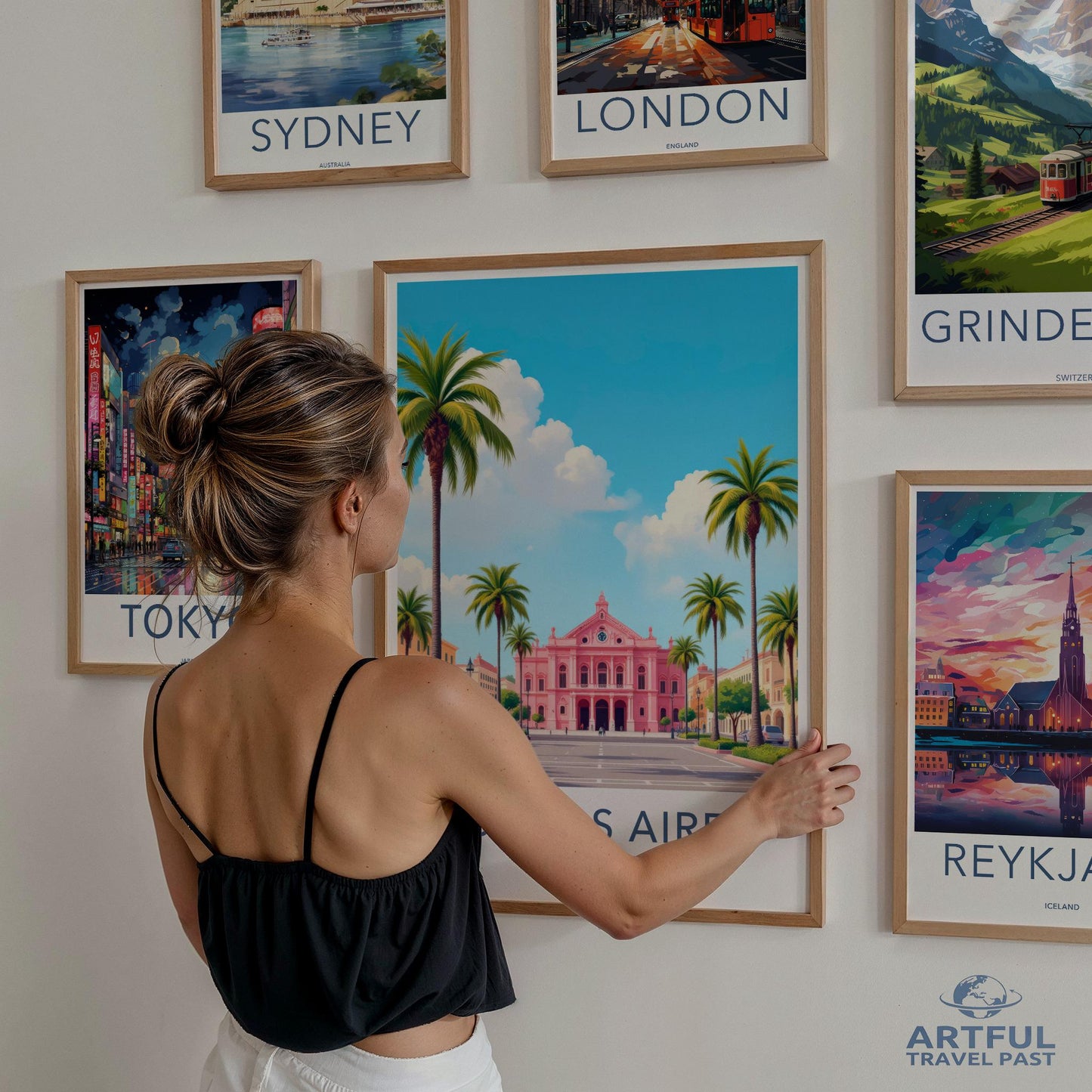 Travel Poster Wall Art Set, Vintage City Prints, Retro Travel Decor, World Cities Artwork, Travel Lover Gift, Wall Decor Travel Theme