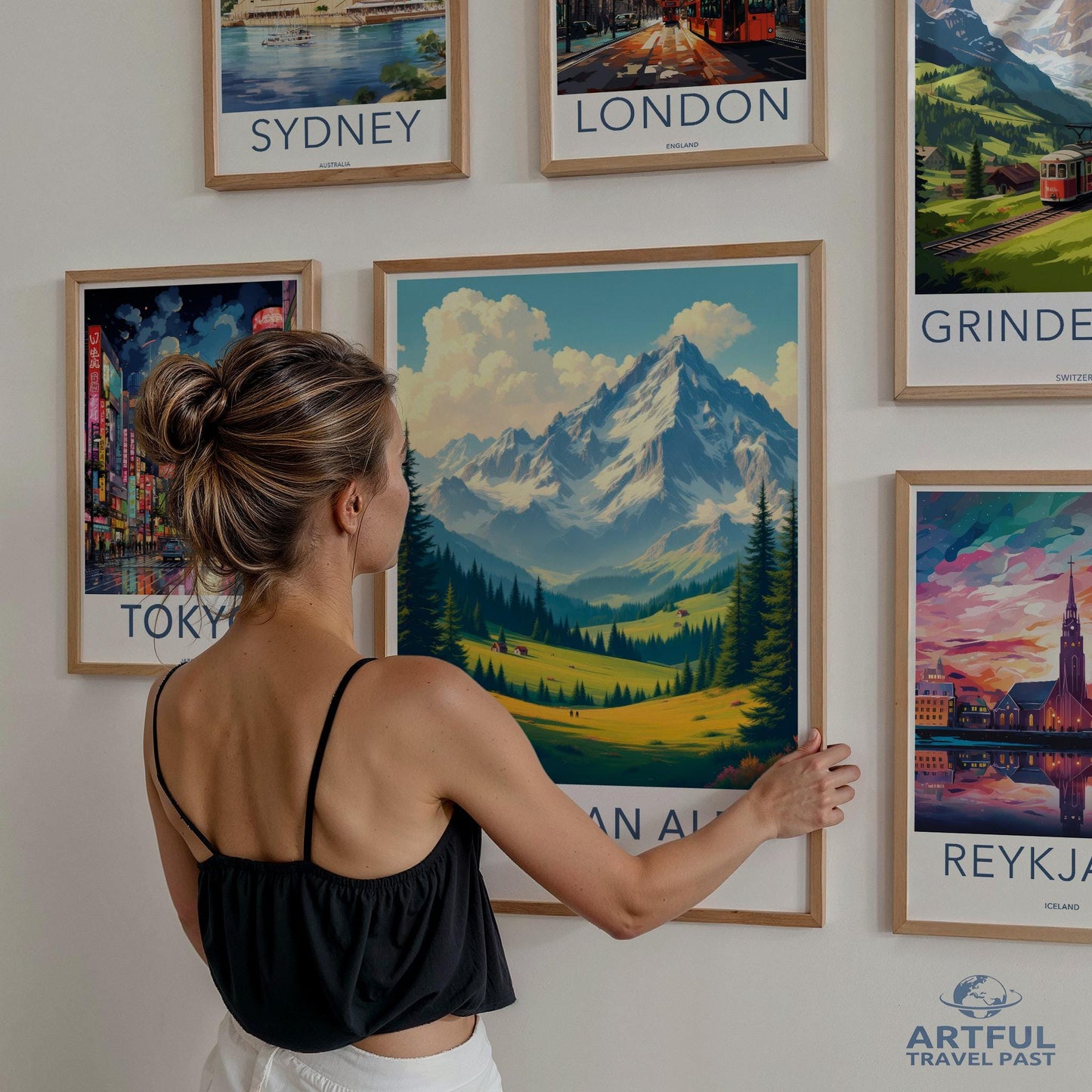 Travel Poster Set, Vintage Landscape Art Prints, Scenic Wall Decor, City Travel Posters, Home Decor, Travel Artwork Collection
