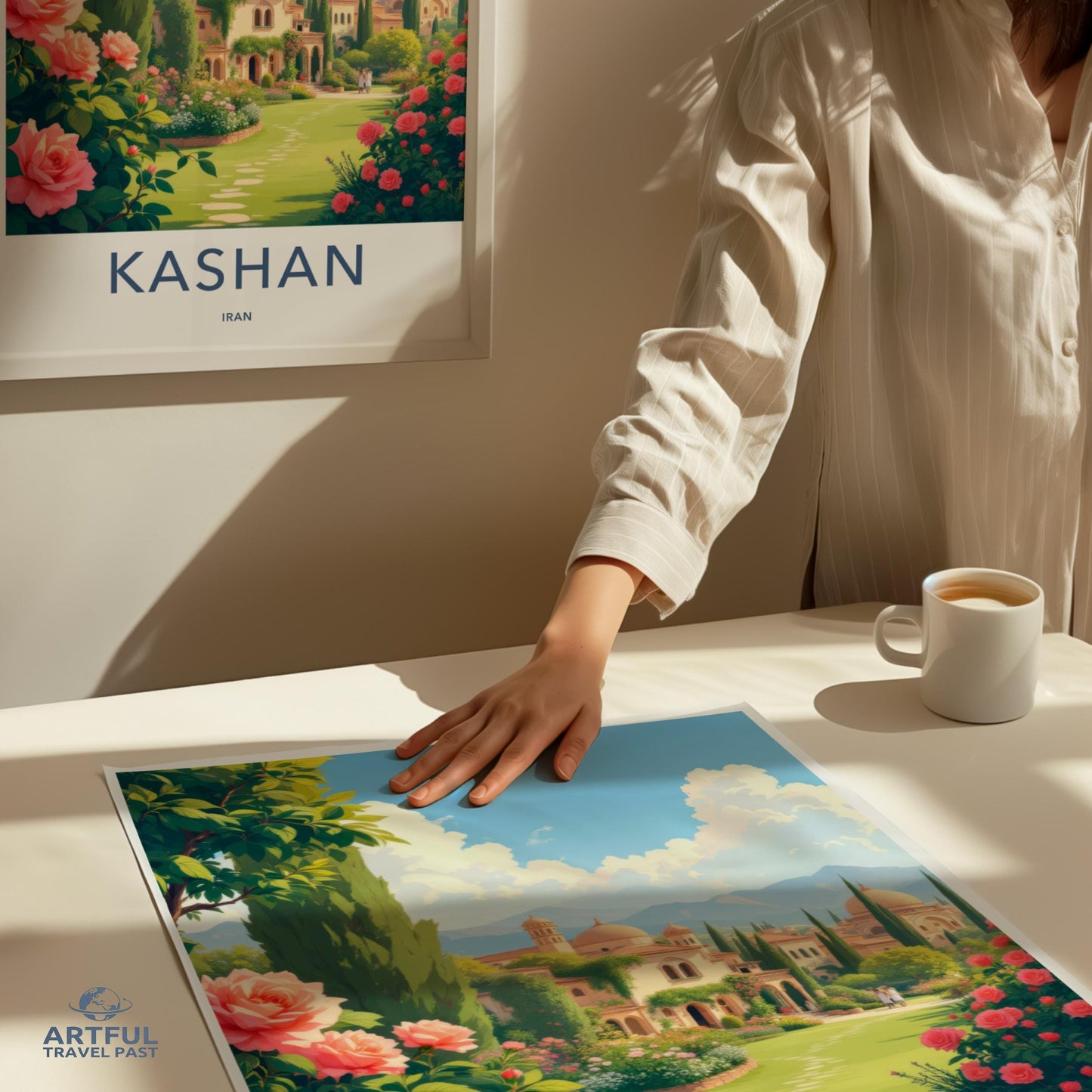 Kashan Iran Travel Poster, Beautiful Landscape Art Print, Vintage Style Home Decor, Wall Art for Living Room, Office or Bedroom