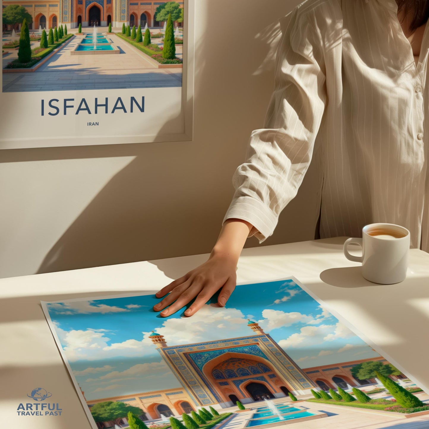 Isfahan Iran Poster, Travel Art Print, Wall Decor, Vintage Style, Cityscape Illustration, Home Office Decor, Gift for Travelers