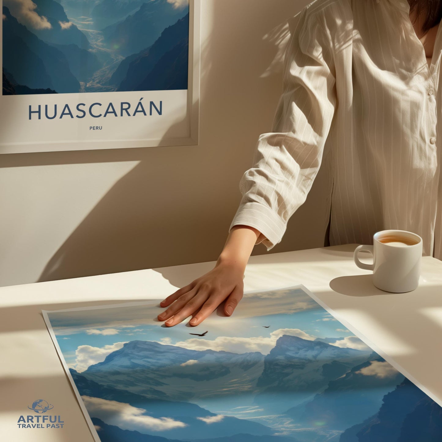 Huascaran Peru Travel Poster, Scenic Mountain Art Print, Vintage Style, South America Adventure Decor, Wall Art for Home or Office