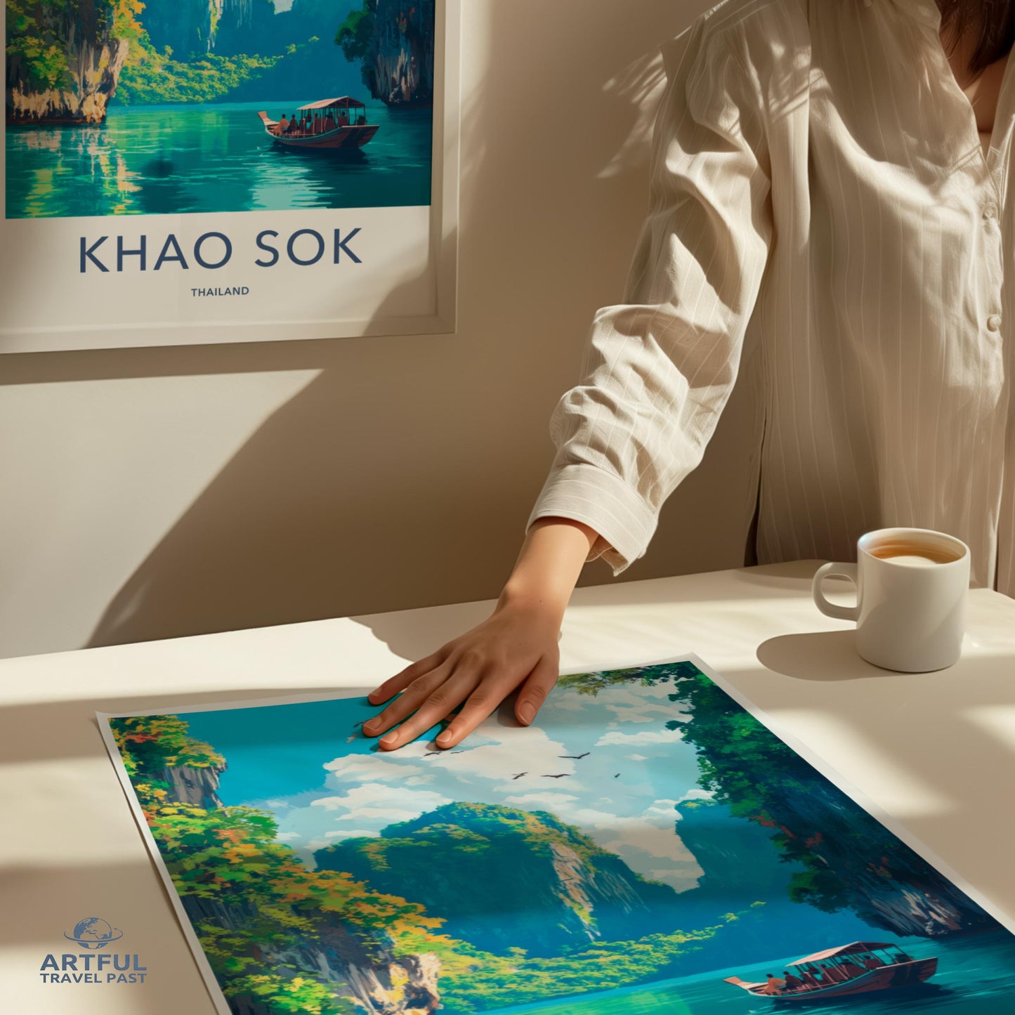 Khao Sok Thailand Travel Poster Art Print, Scenic Nature Landscape Wall Art, Vintage Style Travel Decor, Wanderlust Adventure Gift