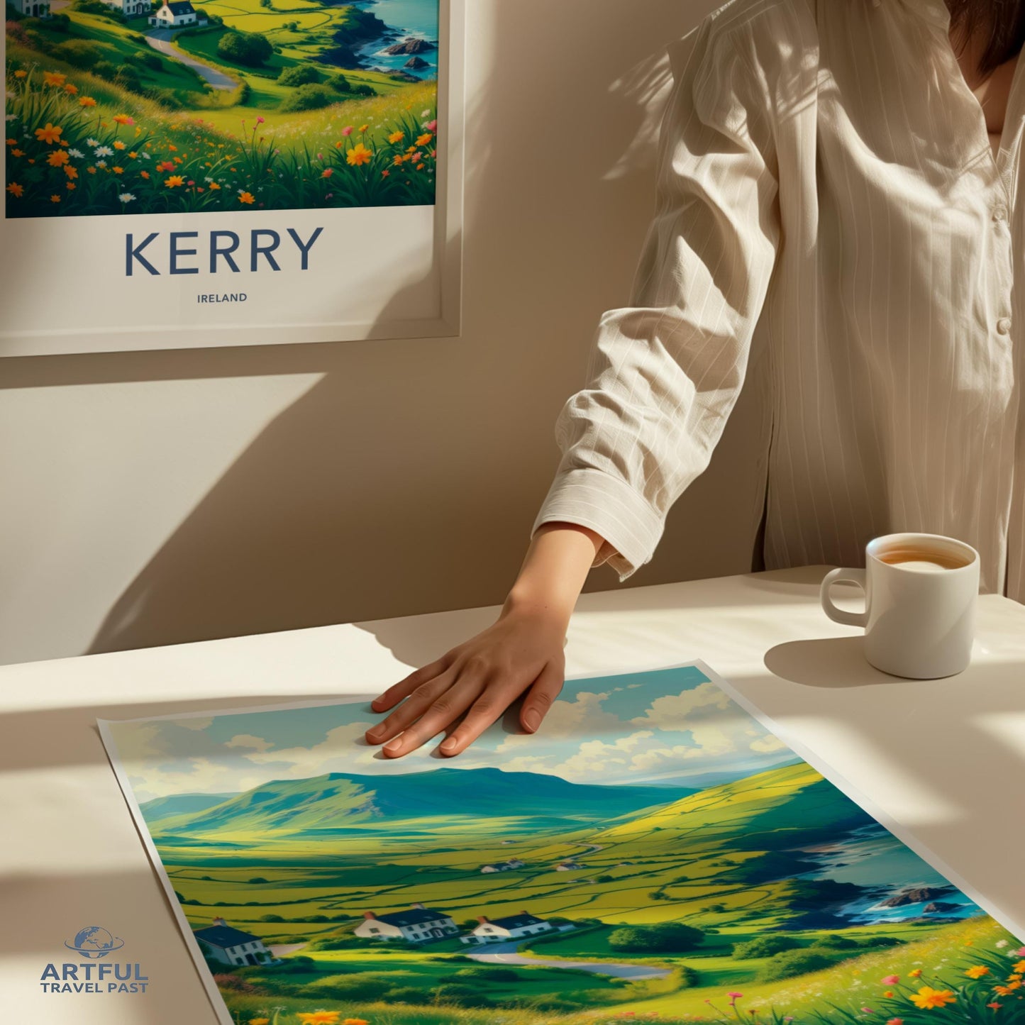 Scenic Ireland Print, Kerry Landscape Art, Travel Poster, Vintage Style Decor, Wall Art, Home Decor, Gift for Travelers, Irish Art