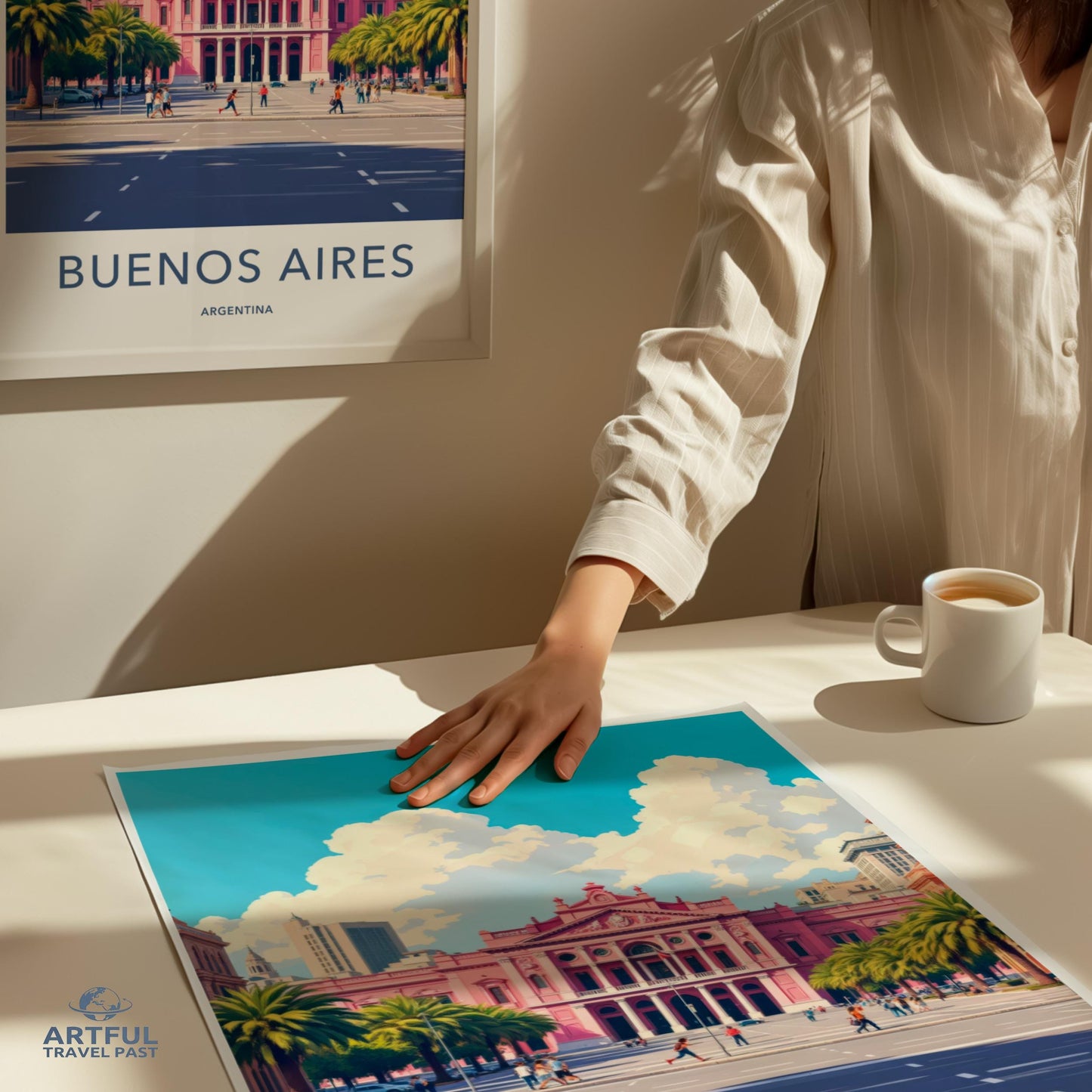 Buenos Aires travel poster, Argentina city art print, wall decor, vintage travel illustration, travel gift, retro art, home decor