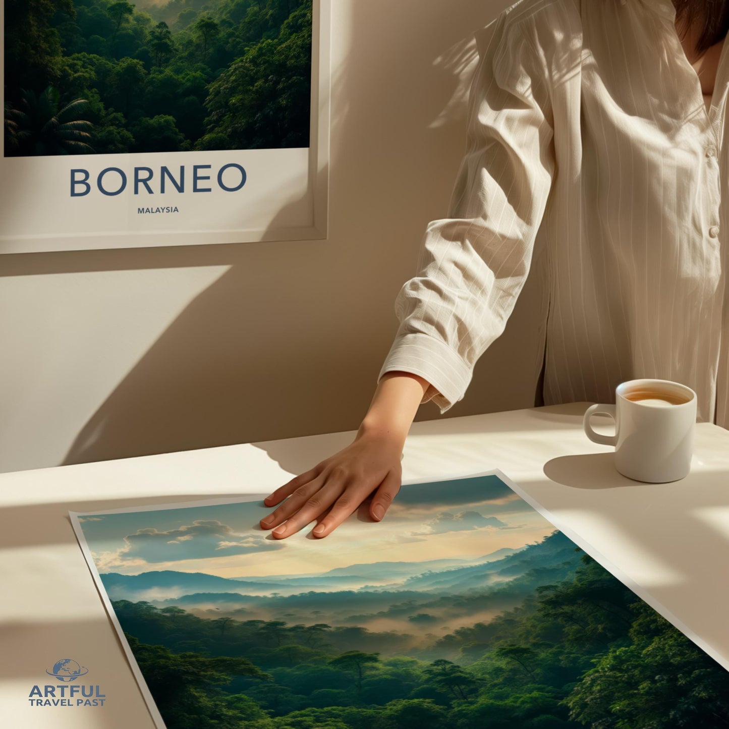 Jungle Poster Print, Tropical Forest Wall Art, Vintage Travel Landscape, Borneo Malaysia, Nature Photography Decor, Adventure Gift