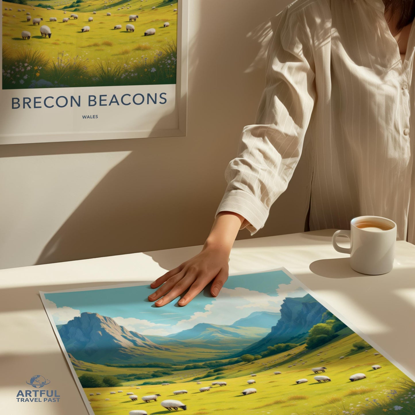 Brecon Beacons art print, Wales landscape poster, countryside wall decor, nature photography, travel art, home office decor