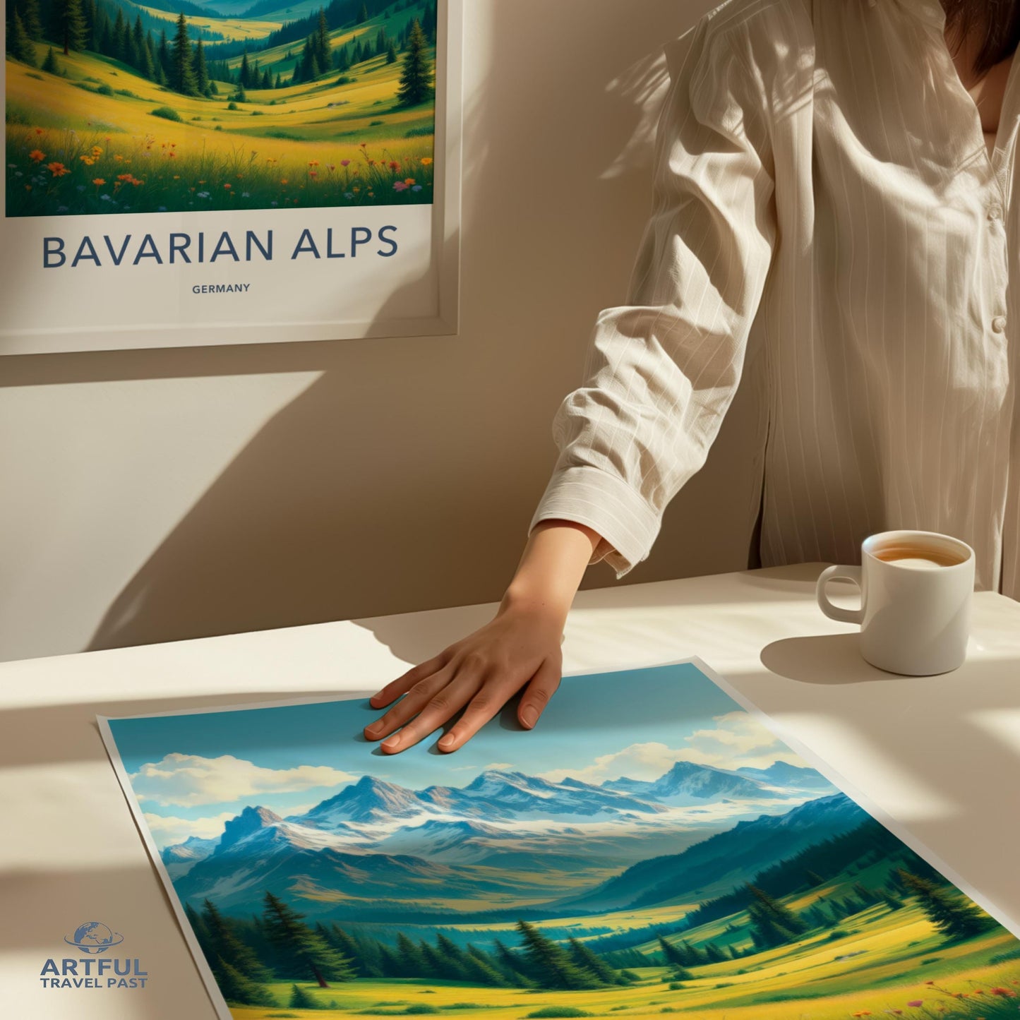 Bavarian Alps Poster, Mountain Landscape Wall Art, Travel Print, Scenic Bedroom Decor, Nature Lover Gift, Home Office Artwork