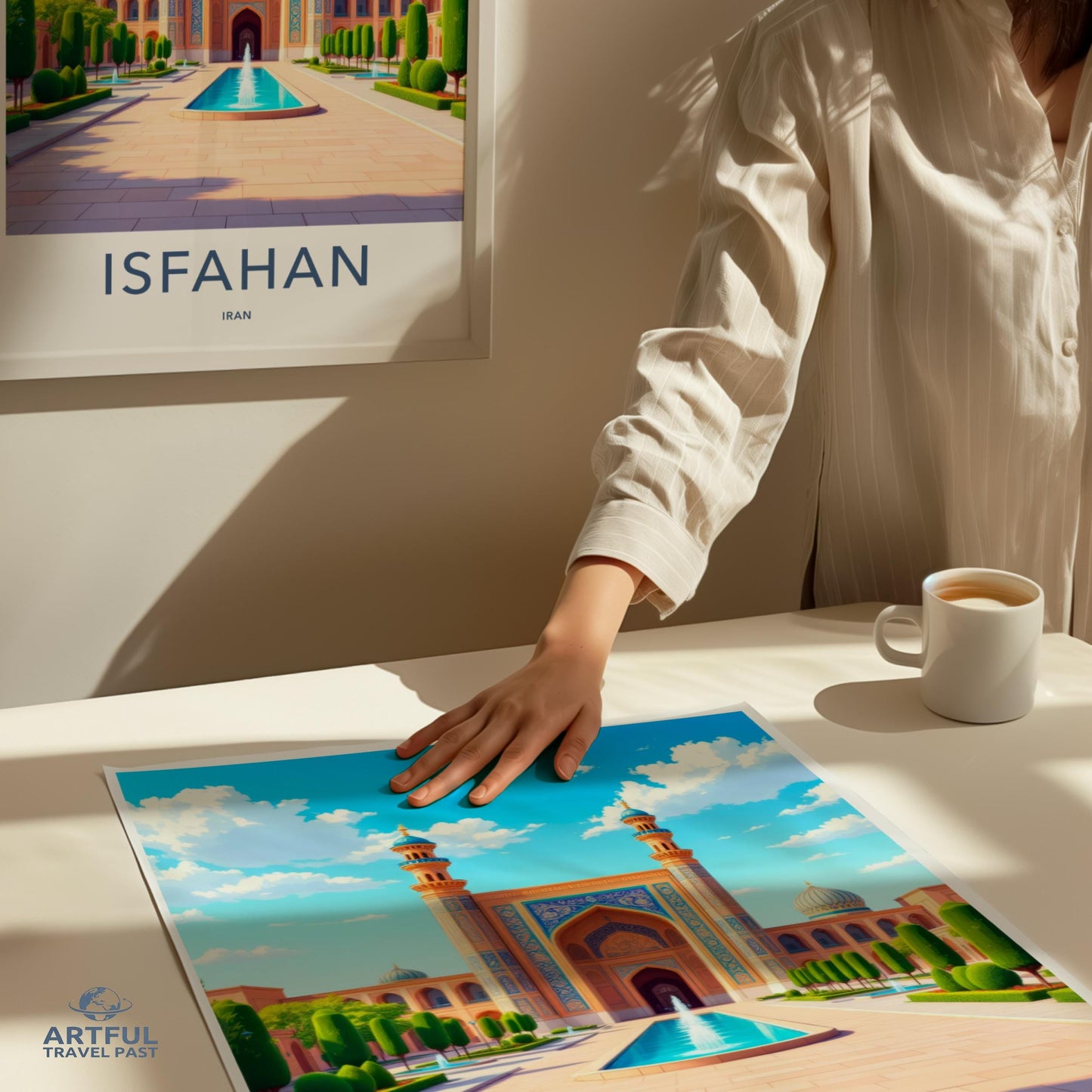 Isfahan Iran Cityscape Poster, Travel Poster, Wall Art Print, Home Decor, Persian Architecture Artwork, Gift for Travelers