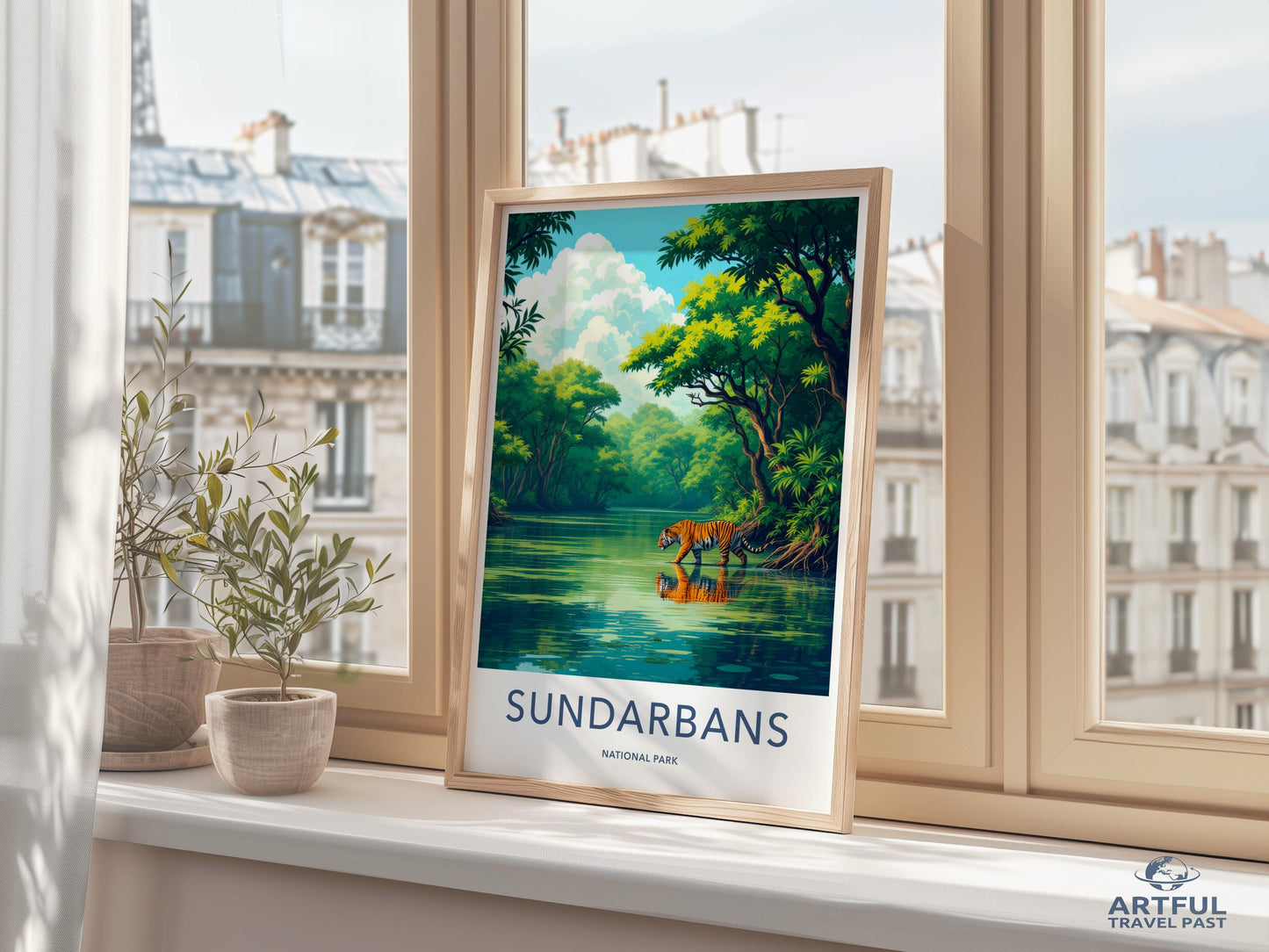 Sundarbans National Park Poster, Nature Wall Art Print, Beautiful Landscape Decor, Bengal Tiger Art, Wildlife Scenic Artwork