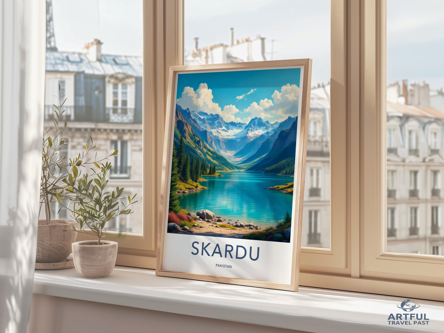 Skardu Wall Art, Mountain Lake Print, Nature Landscape Poster, Travel Destination Decor, Scenic Artwork for Home Office Decor