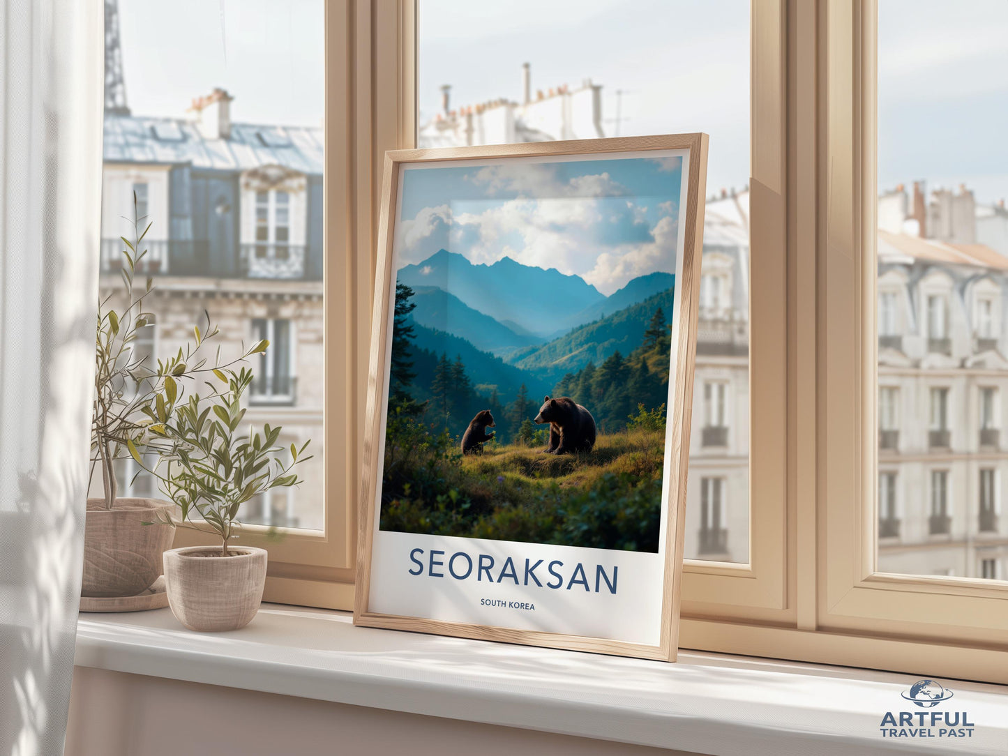Seoraksan South Korea Travel Poster, Nature Landscape Art Print, Scenic Mountain View, Wildlife Photography Decor, Inspirational Wall Art