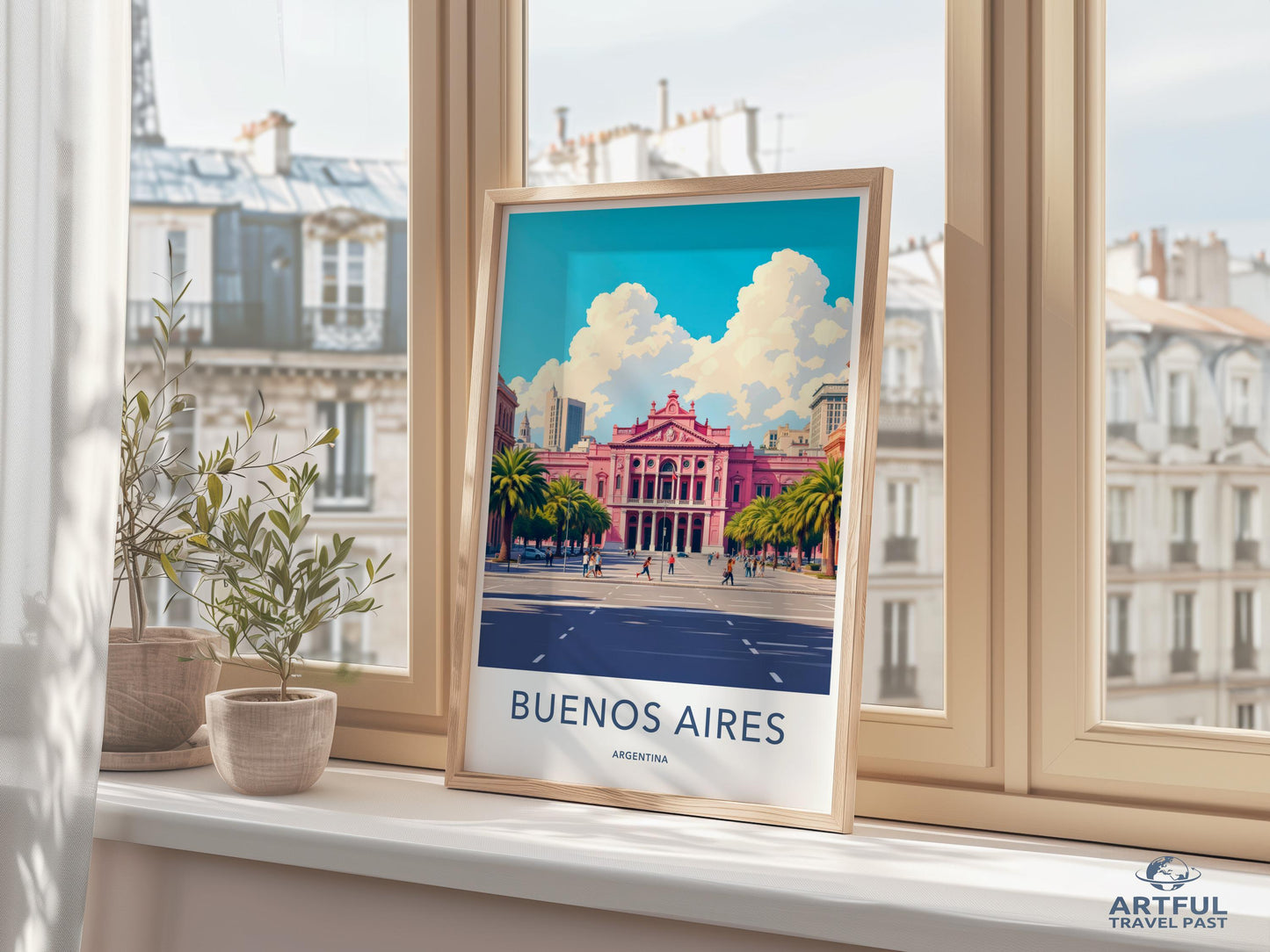 Buenos Aires cityscape wall art, Argentina travel poster, vibrant city print, Buenos Aires decor, modern travel artwork, urban landscape