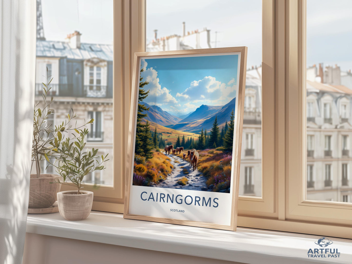 Cairngorms Scotland Travel Poster, Scenic Landscape Art Print, Wall Decor, Vintage Style Artwork, Home Decoration, Gift Idea