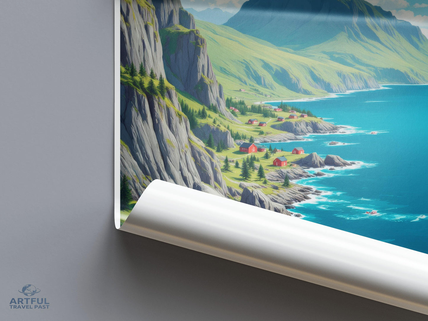 Coastal Norway Landscape Print, Scenic Coastal Wall Art, Northern European Beach Poster, Norwegian Fjord Decor Art Print