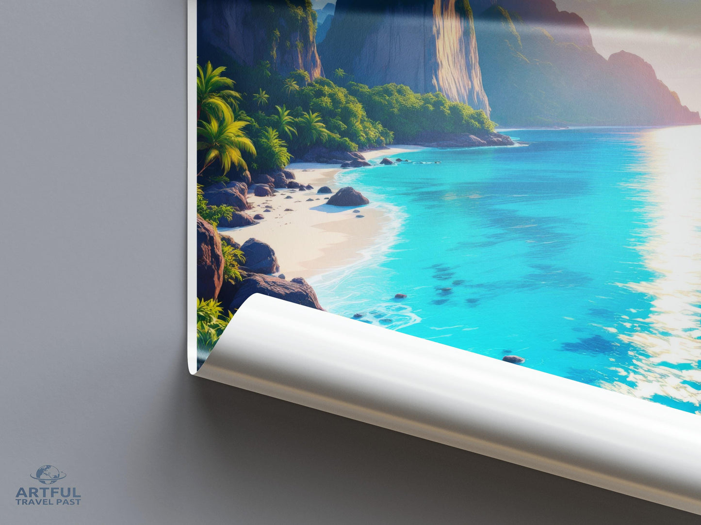 Tropical beach wall art, Coastal landscape print, Ocean scenery poster, Scenic beach views, Exotic travel decor, Seaside artwork