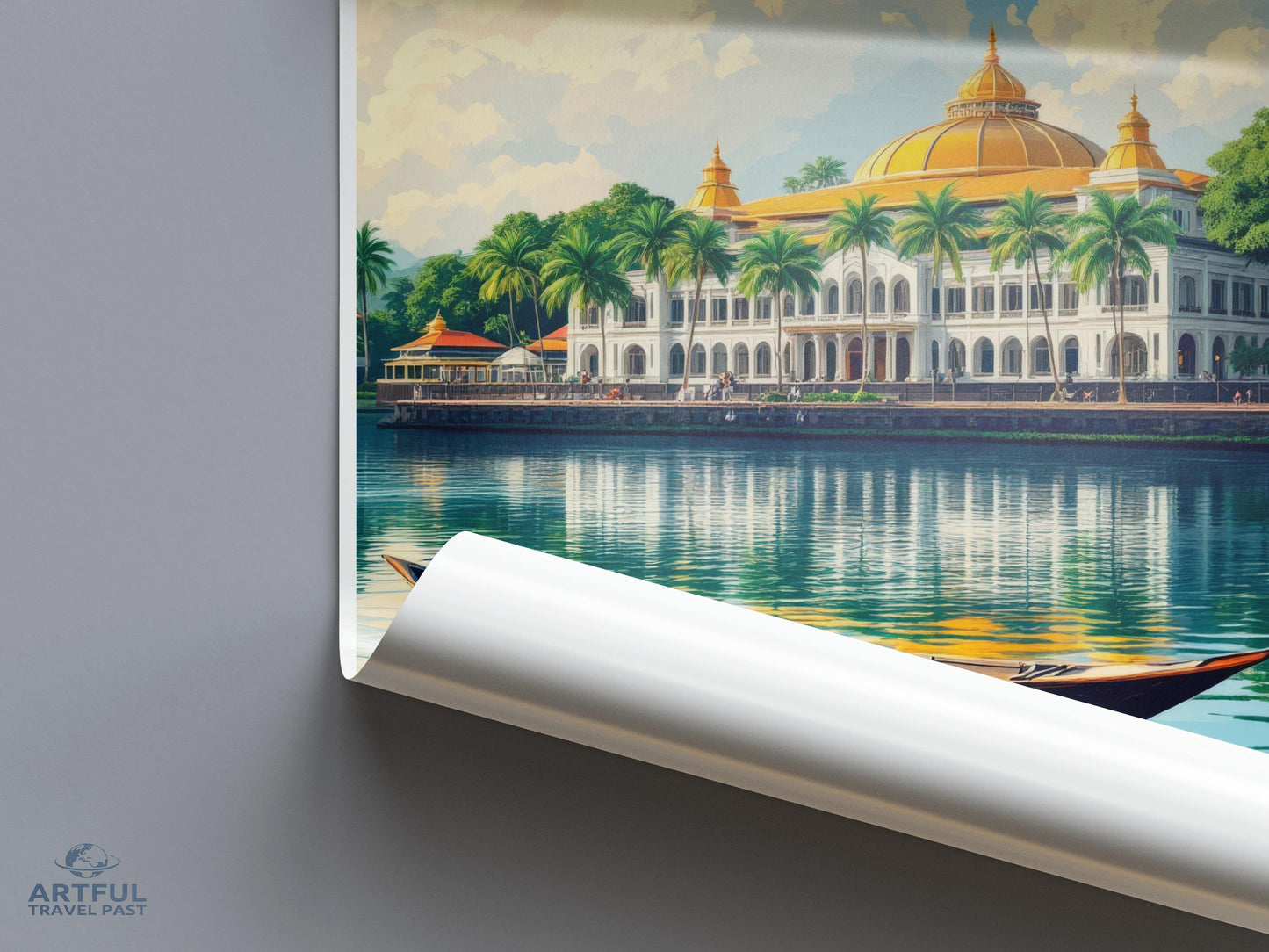 Grand Palace Scenic Wall Art, Tropical Architecture Poster, Cultural Heritage Print, Elegant Home Decor, Travel Art Gift