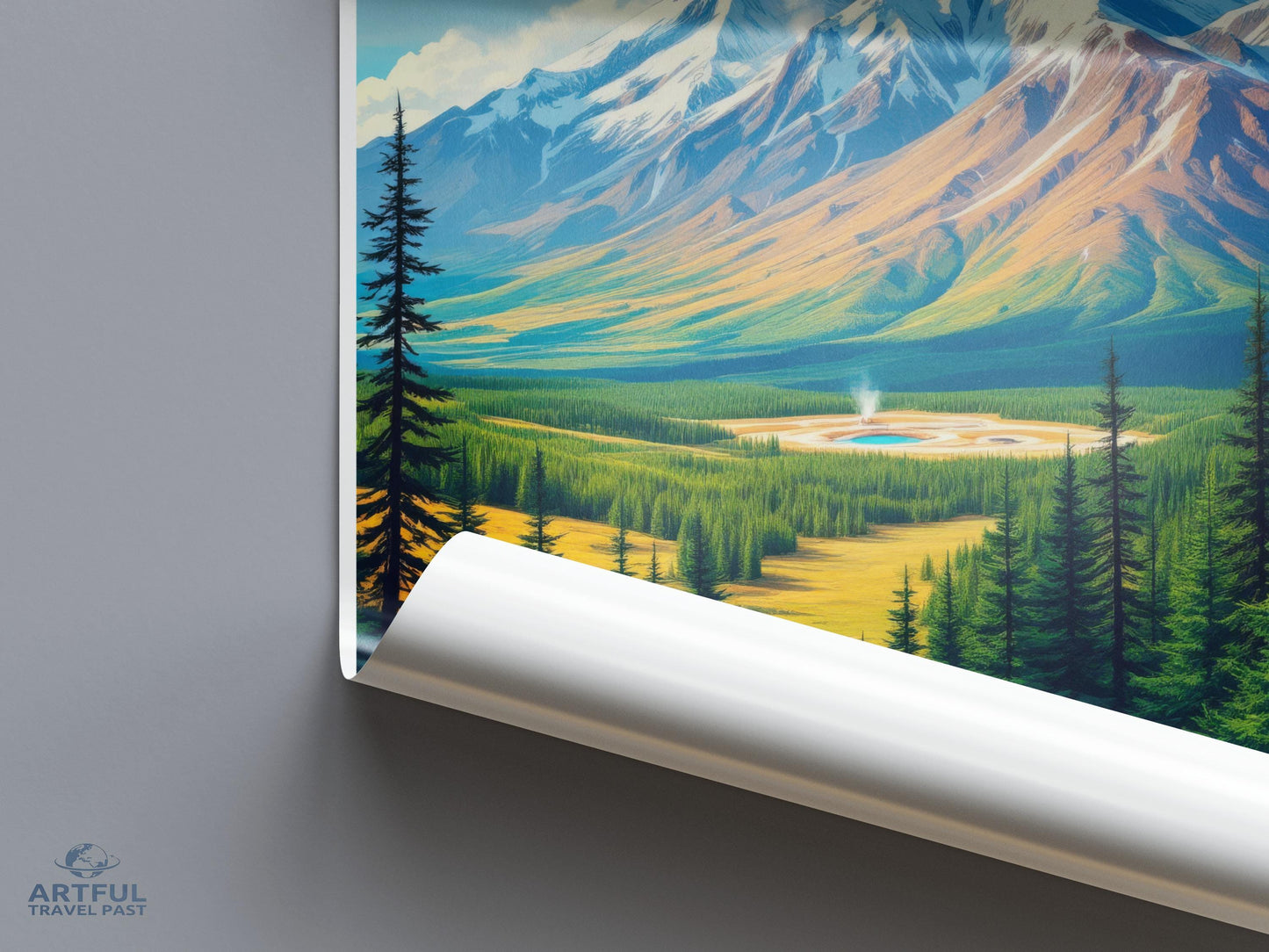 Beautiful Mountain Landscape Poster, Nature Wall Art Print, Scenic Wilderness Painting, Travel Inspired Home Decor, Mountain View