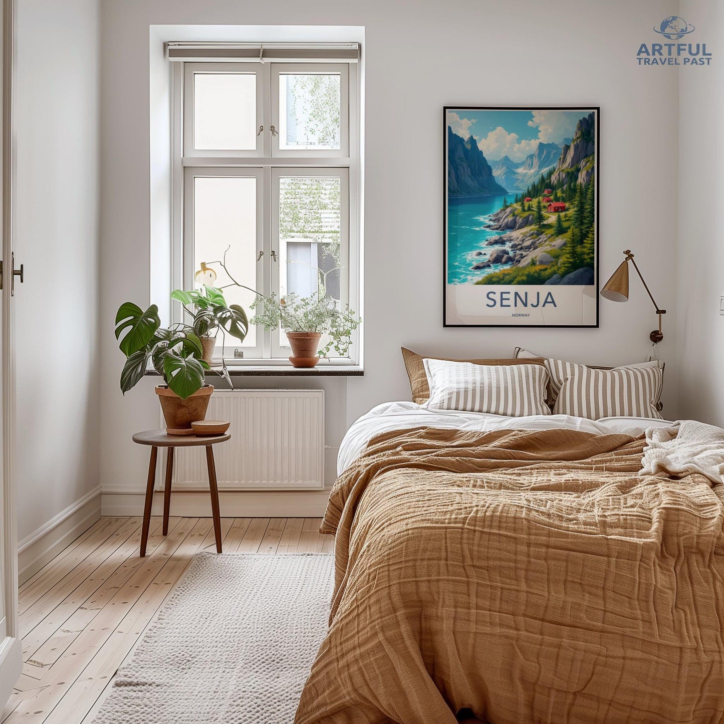 Nordic Travel Poster Decor, Scandinavian Landscape Art, Senja Wall Print, Minimalist Home Decor, Bedroom Wall Art