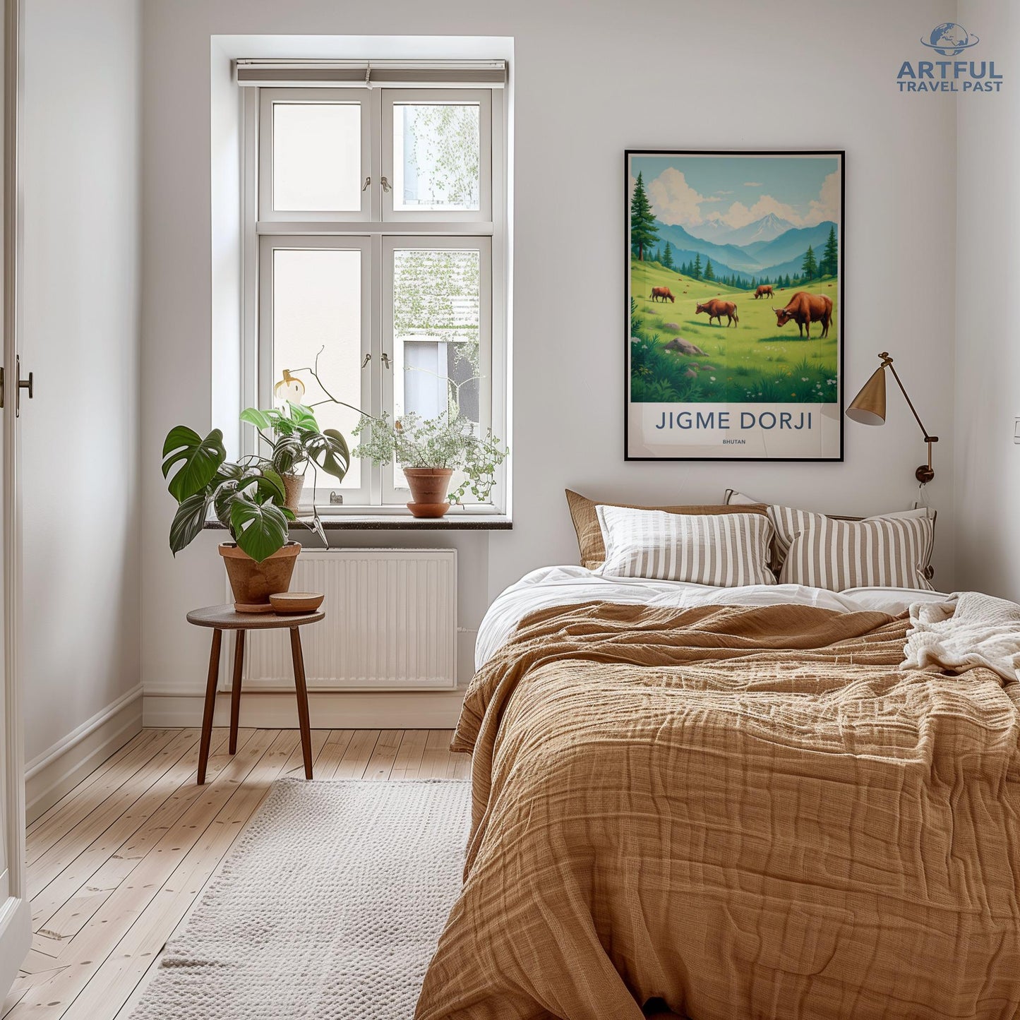 Modern Bedroom Decor, Scandinavian Style, Minimalist Art Print, Cozy Home Decor, Nature Themed Wall Art, Bedroom Wall Decor