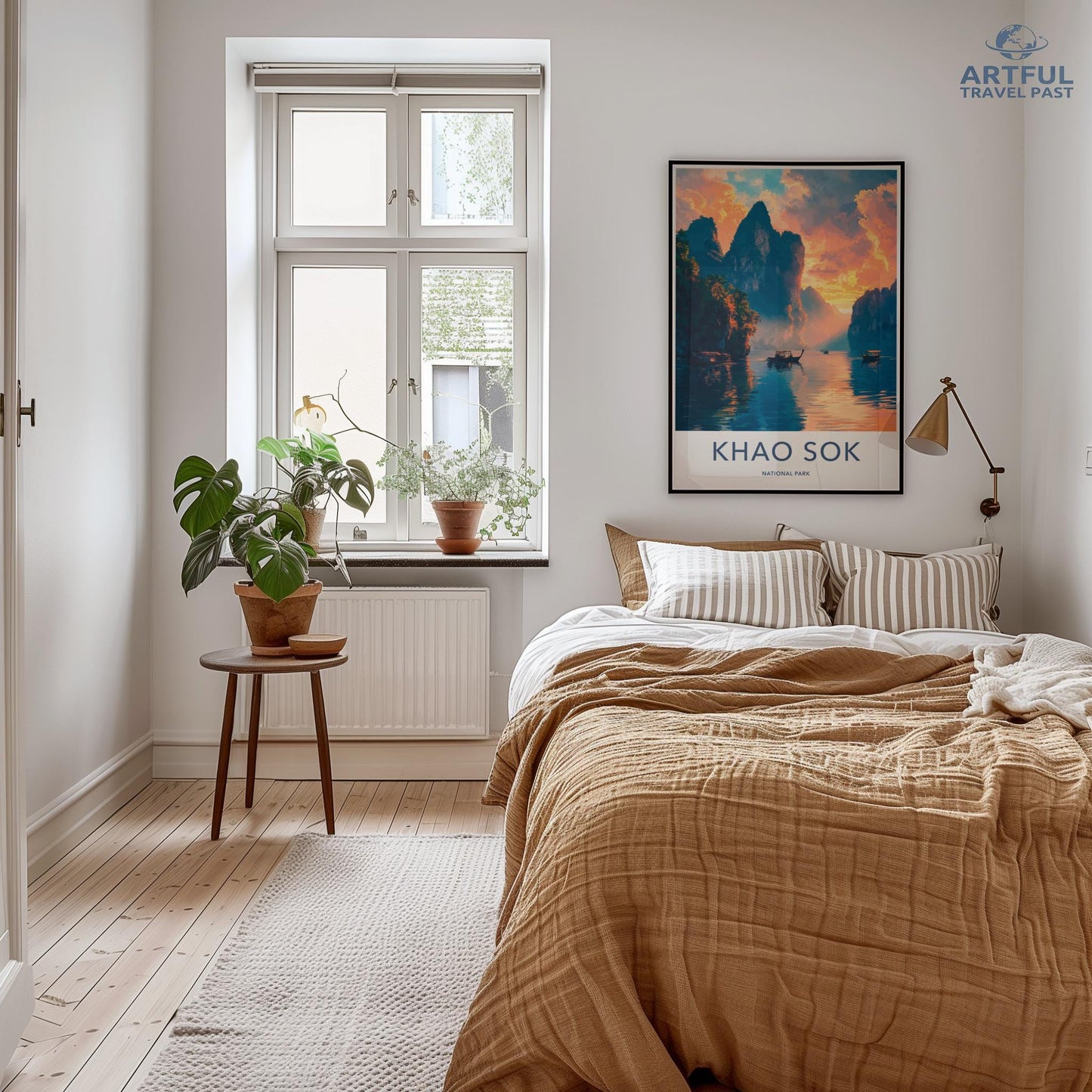 Khao Sok Travel Poster, Artful Travel Print Wall Art, Bedroom Wall Decoration, Nature Landscape Picture, Modern Home Decor