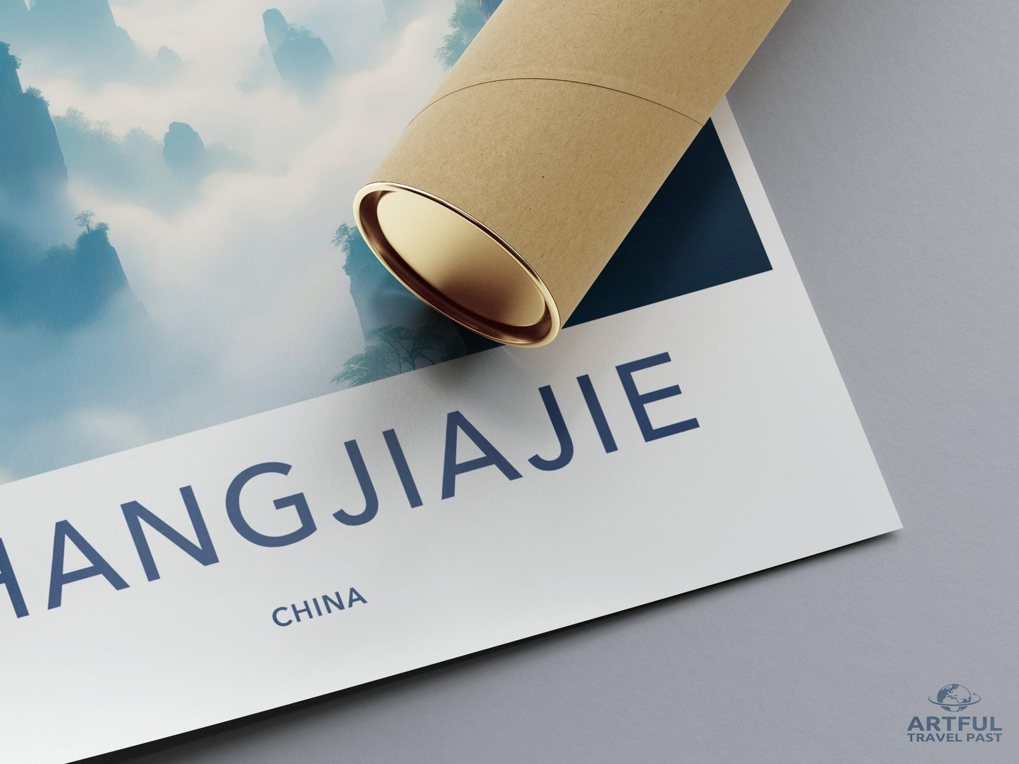 Zhangjiajie China Poster Print, Artful Travel Past Print, Scenic China Landscape Wall Art, Misty Mountains Photography, Travel Decor