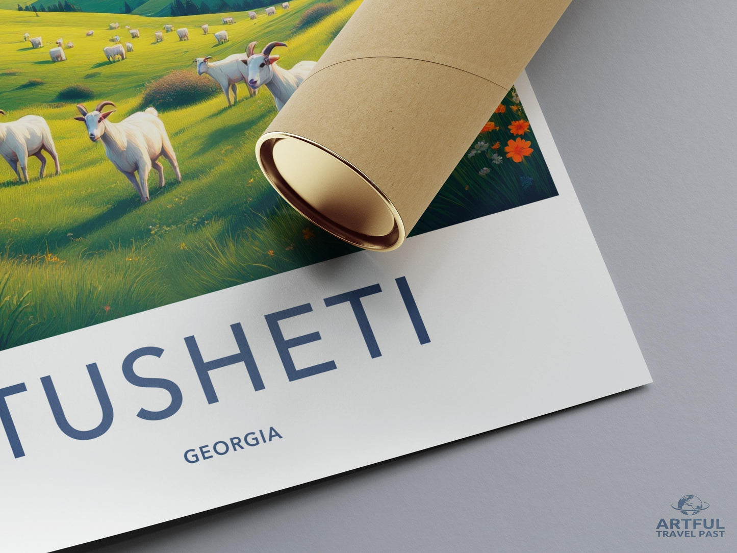 Tusheti Georgia Travel Poster, Scenic Landscape Art Print, Vintage Style Wall Decor, Home Office Decoration