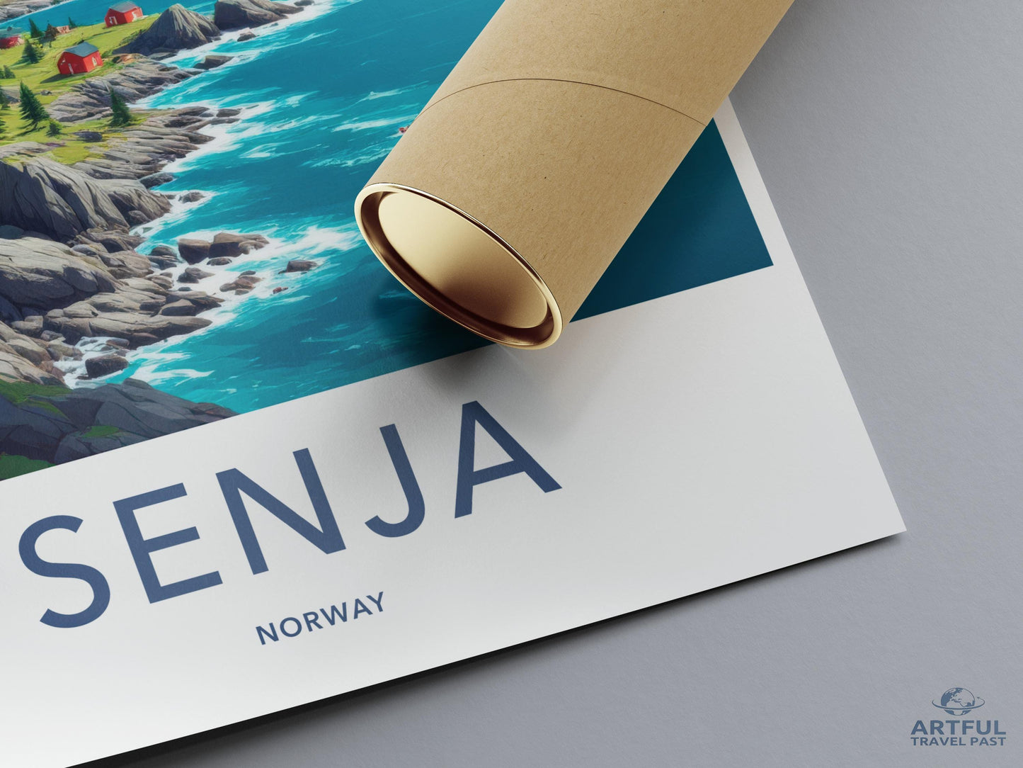 Senja Norway Art Print, Scandinavian Travel Poster, Coastal Landscape Wall Art, Norwegian Nature Home Decor, Modern Art Print