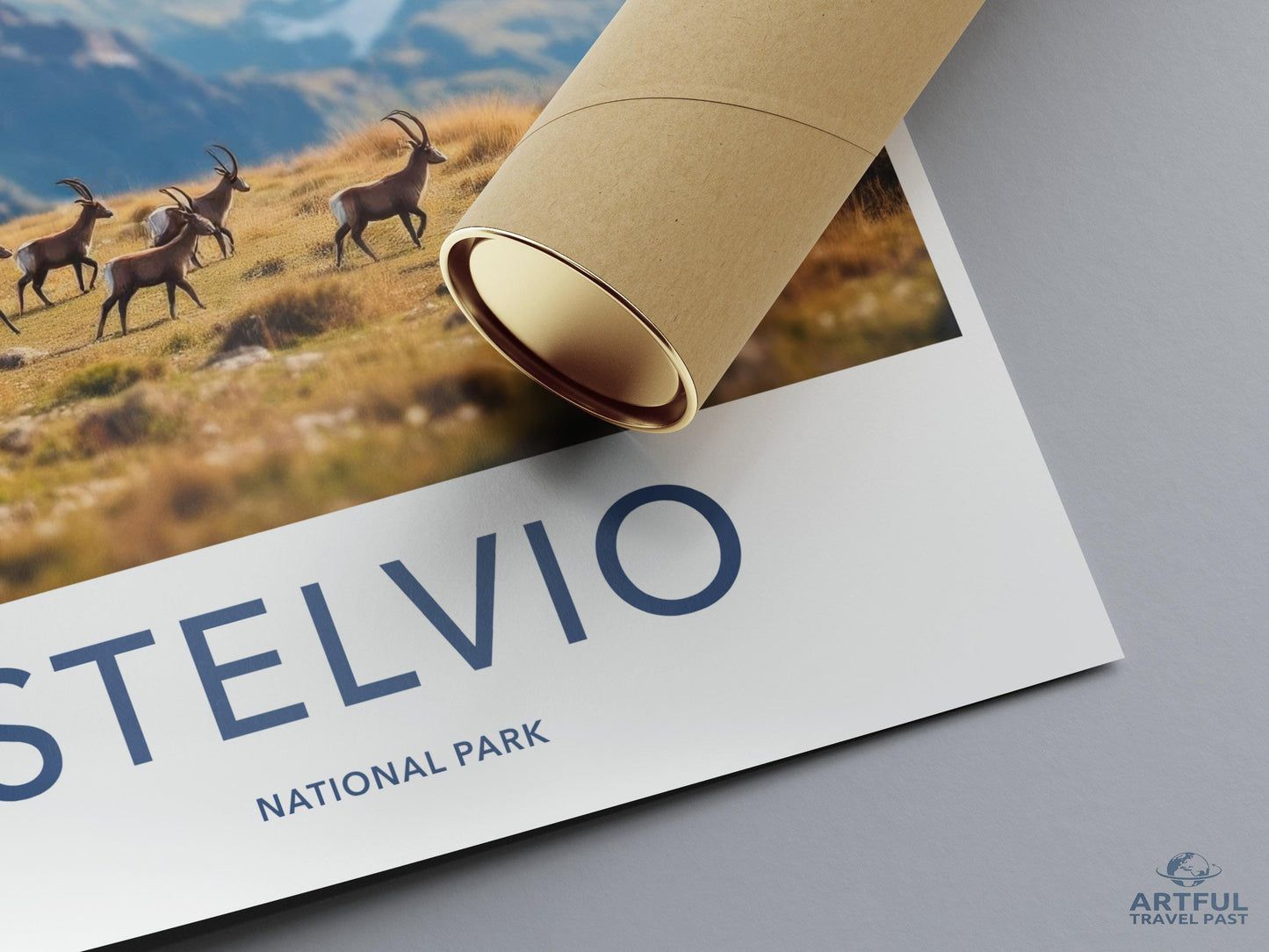 Stelvio National Park poster, wildlife landscape print, travel wall art, nature photography decor, high-quality art print
