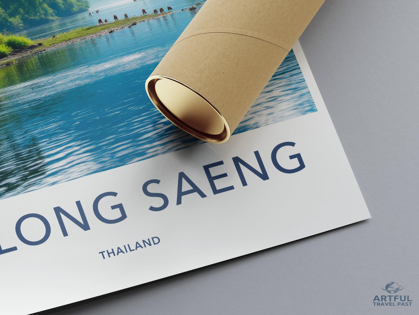 River Scenery Poster, Travel Destination Wall Art, Relaxing Nature Print, Thailand Scenic View Poster, Adventure Travel Decor