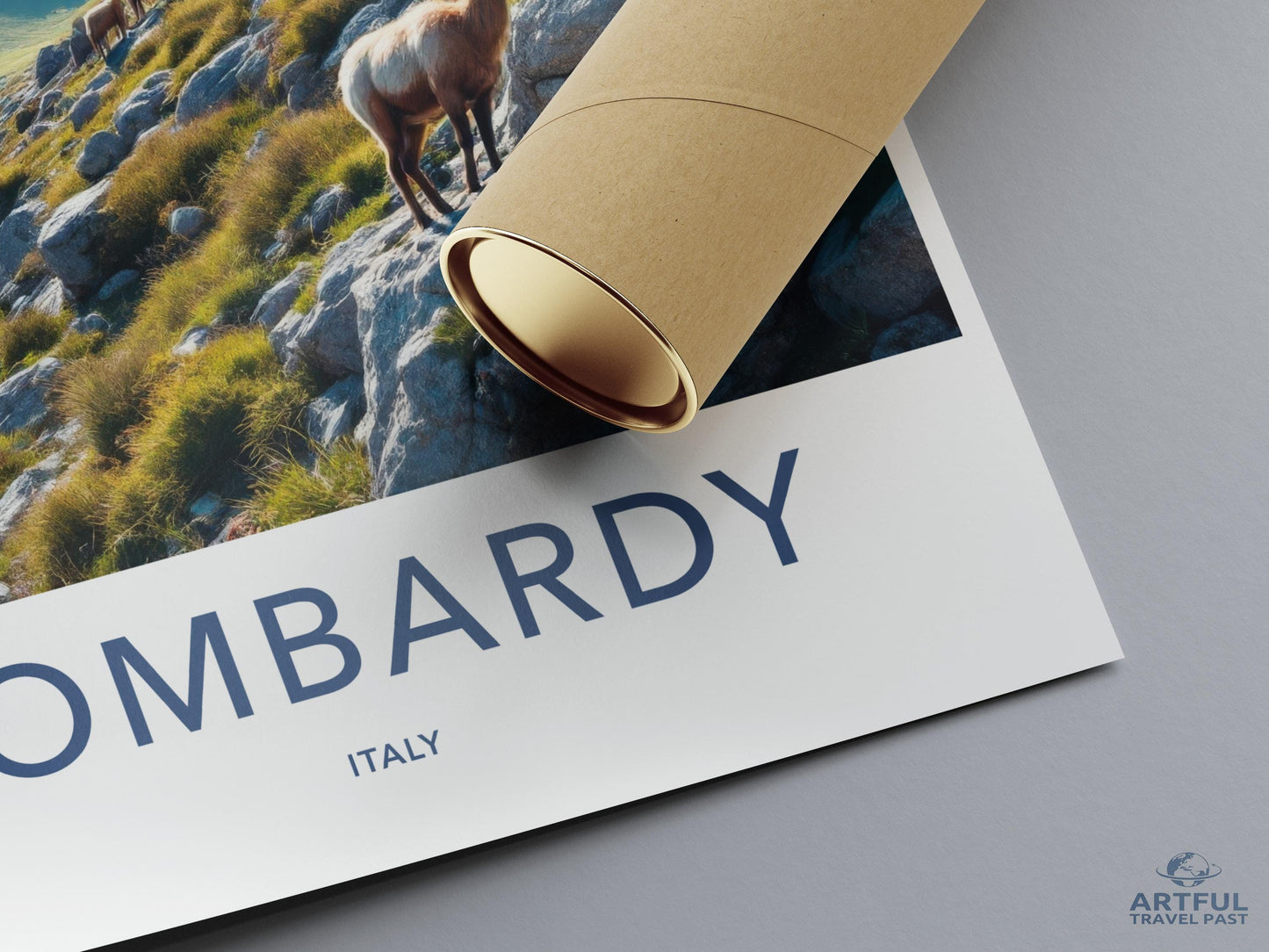 Scenic Lombardy Italy Travel Art Poster, Italian Countryside Landscape Print, Wall Decor for Living Room or Office, Unique Gift