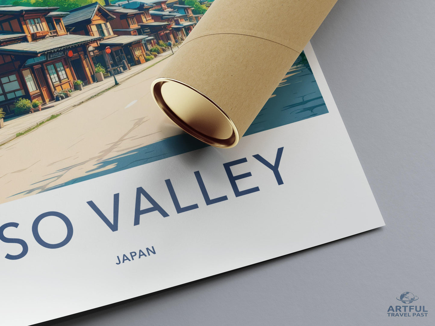 Vintage Japan Travel Poster, Beautiful Asia Print, Nostalgic Wall Art, Retro Japanese Art, Scenic Valley Decor, Home Office Decoration