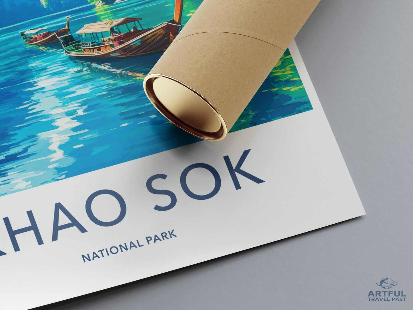 Khao Sok National Park Print, Travel Poster, Art Wall Decor, Landscape Artwork, Nature Illustration, Adventure Wall Art