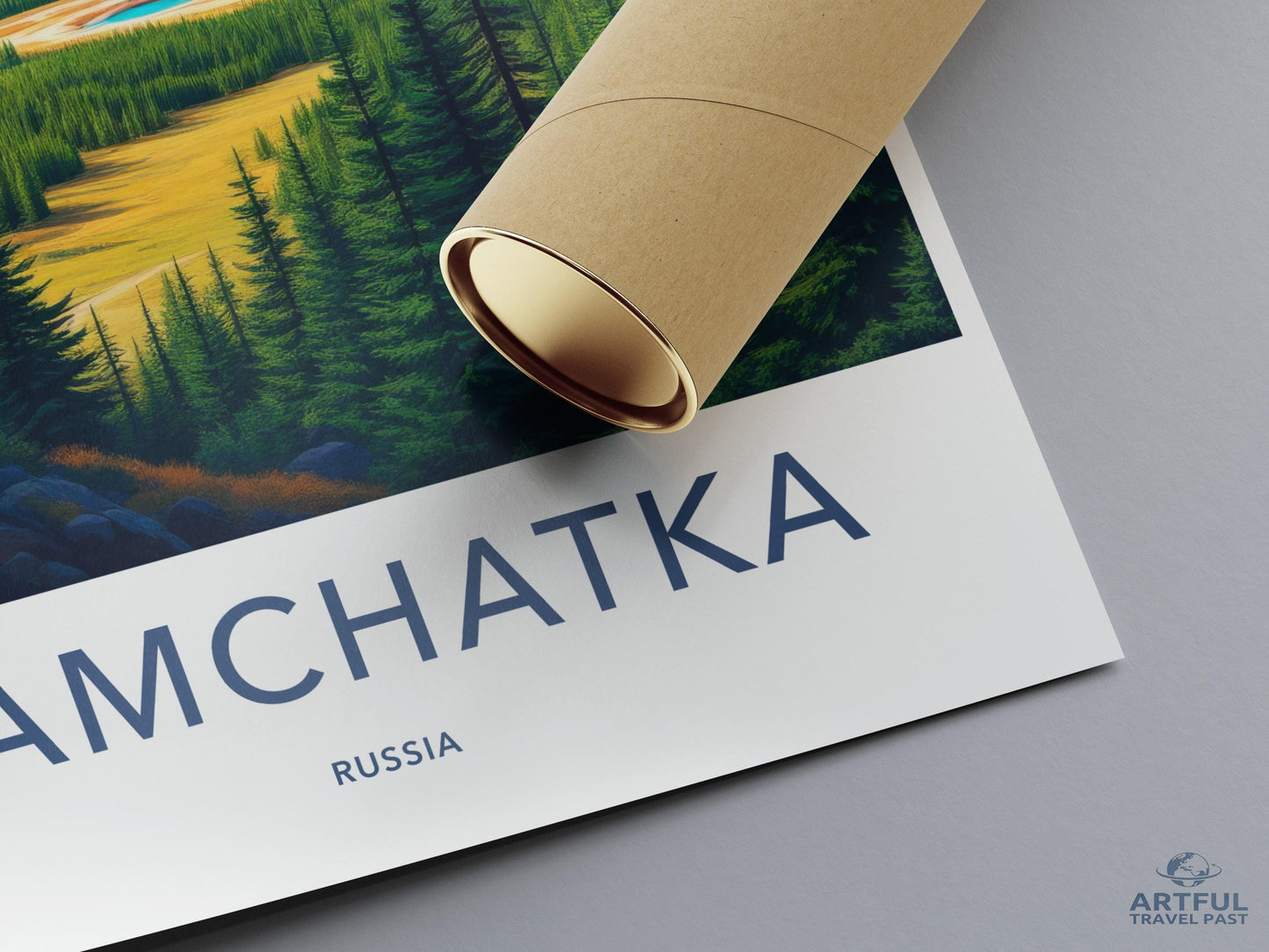 Kamchatka Russia Travel Poster, Vintage Landscape Print, Adventure Wall Art, Nature Illustration, Home Decor, Travel Gift