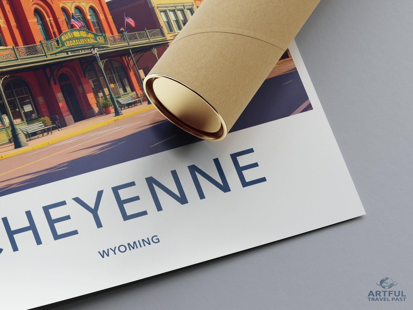 Vintage Cheyenne Wyoming Travel Poster, Art Print, Wall Decor, Retro Cityscape, American Town Souvenir, Home Decor