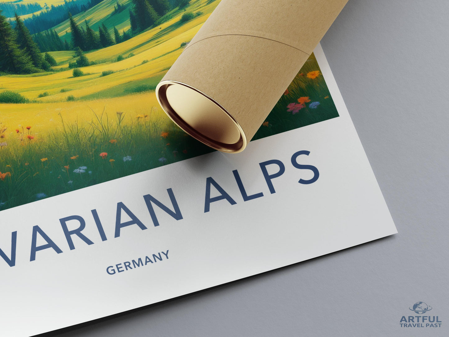 Bavarian Alps Art Print, Mountain Landscape Poster, Germany Travel Wall Decor, Nature Scenic Artwork, Colorful Home Decoration