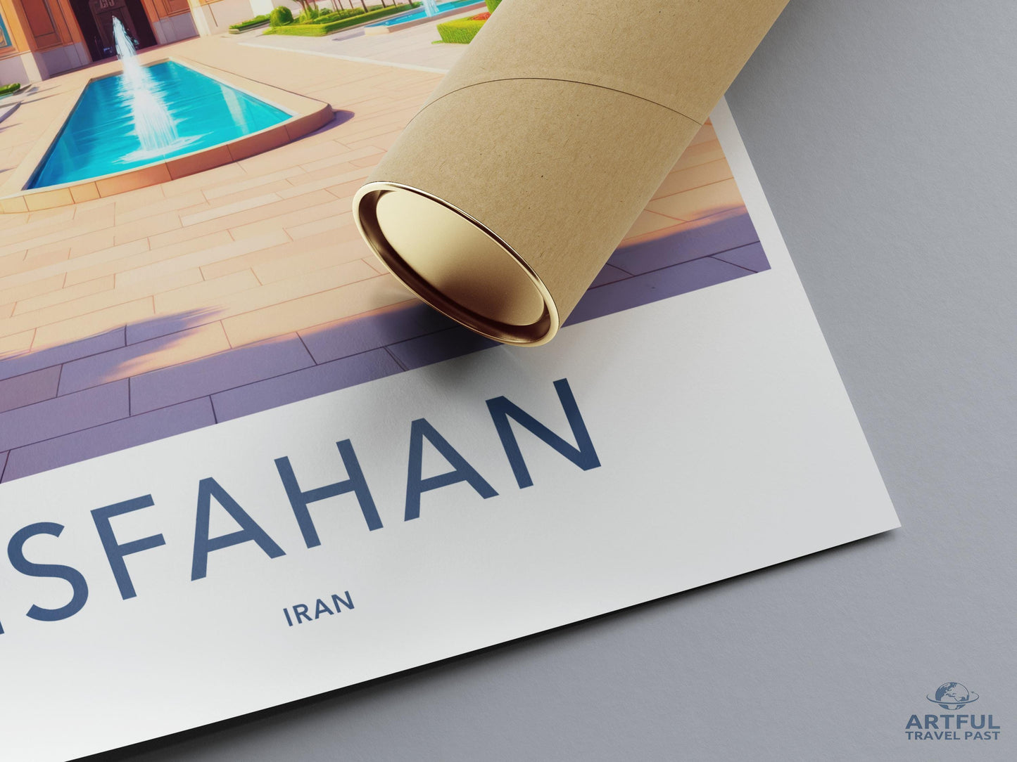 Vintage Esfahan Iran Travel Poster Print, Retro Wall Art Decor, Mid Century Modern Landscape, Unique Gift for Travelers