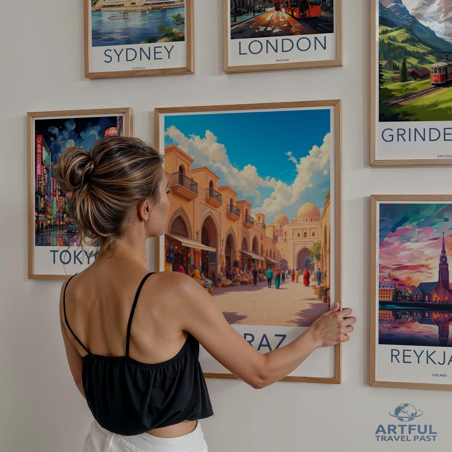 Travel Poster Set, Wall Art Prints, City Landmark Posters, Artful Travel Past Collection, Home Decor, Gallery Wall Art