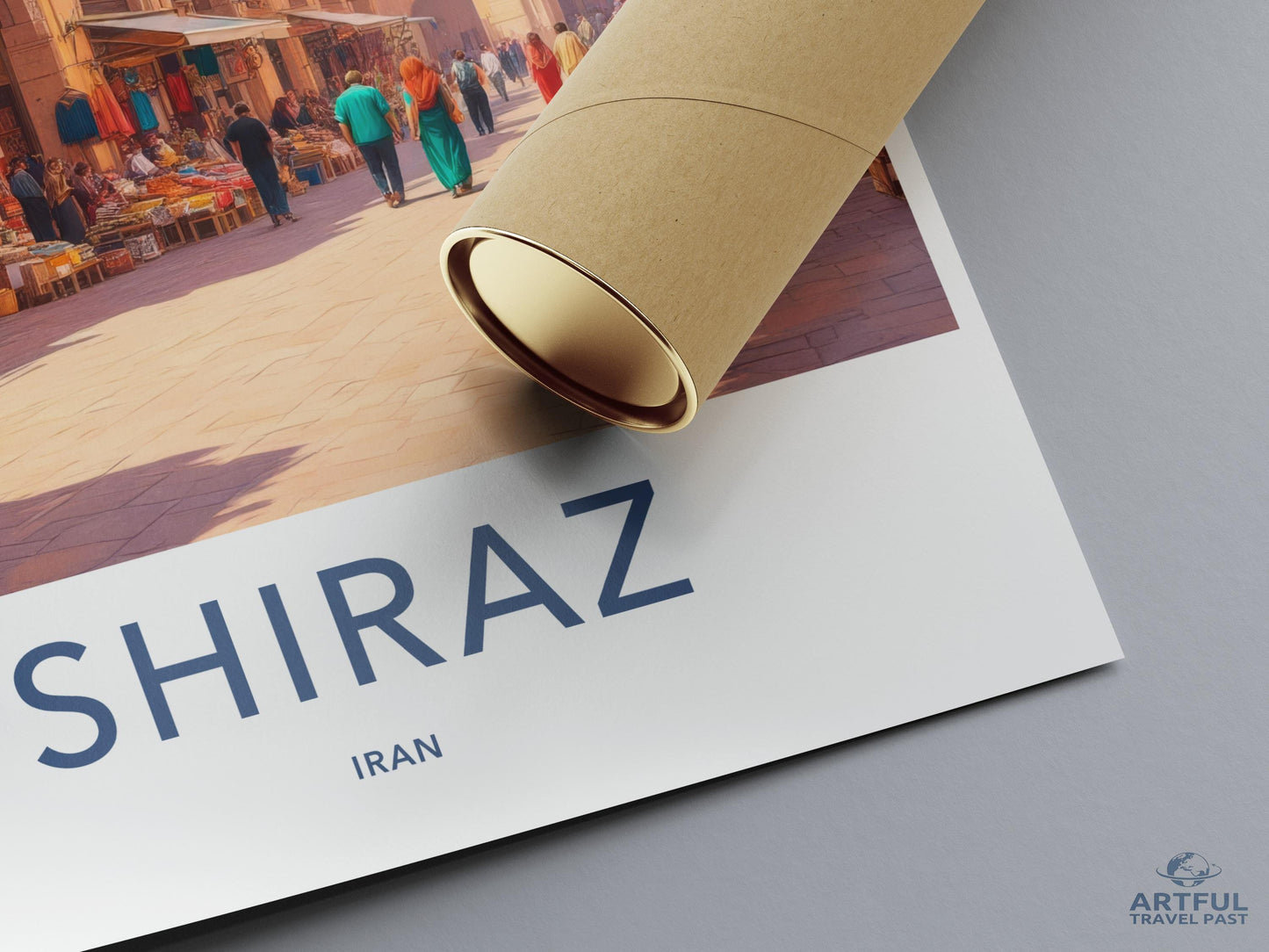 Shiraz Iran Travel Poster, Colorful Market Scene, Wall Art Print, Home Decor, Ready to Hang, Unique Gift for Travelers