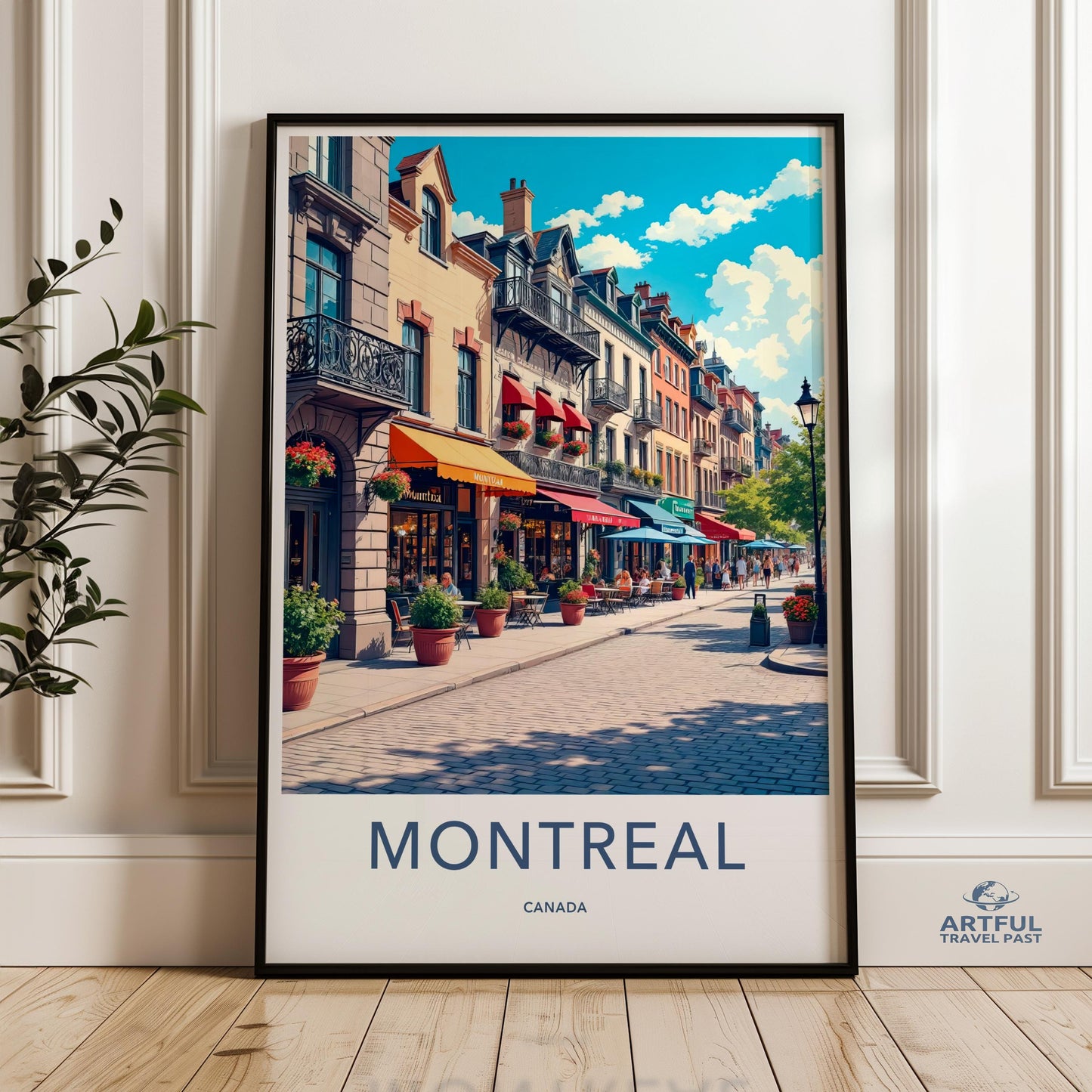 Montreal Travel Poster, Vintage Montreal Wall Art, Canada Travel Print, Cityscape Wall Decor, Montreal Art Print, Retro Canada Poster