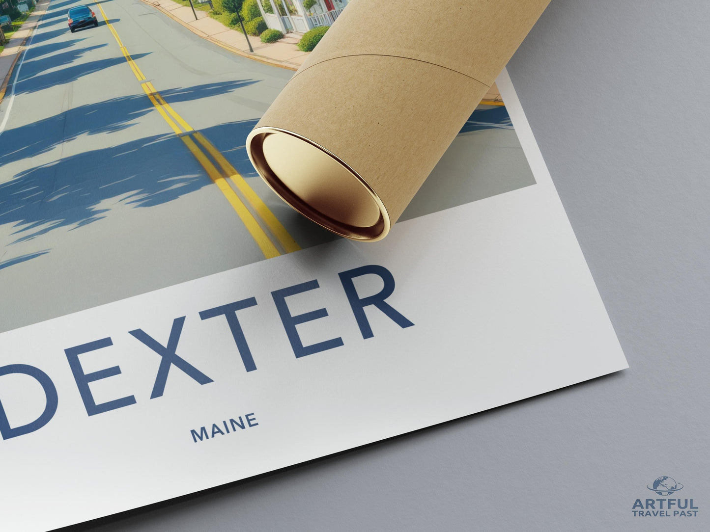 Dexter Maine Art Print, Travel Poster, Vintage Style City Artwork, Wall Decor, Home Decoration, Modern Print, Gift Idea