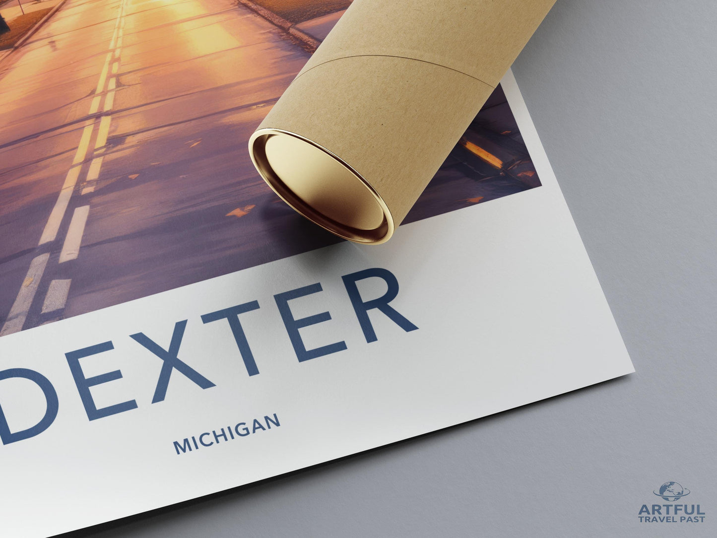 Dexter Michigan Travel Poster Print, City Street Wall Art, Dexter Michigan Poster, Artful Deco Poster, Michigan Travel Souvenir