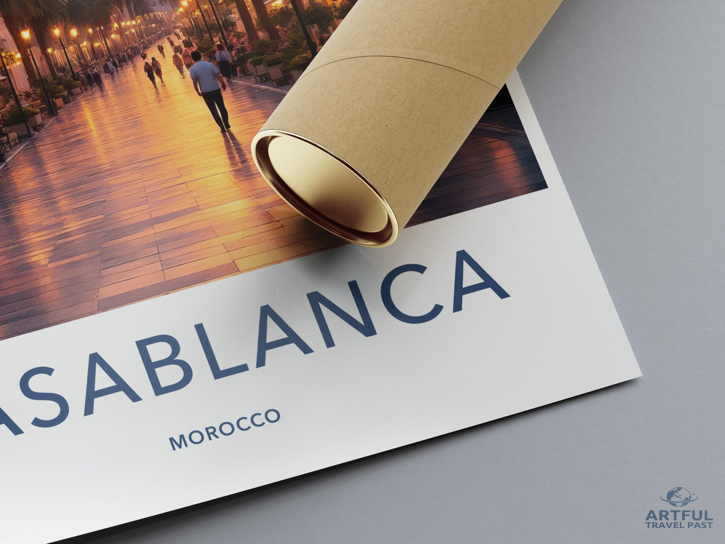 Casablanca Travel Poster, Moroccan Cityscape Wall Art, Elegant Home Decor, Framed or Unframed Print, Vibrant Colors, Artful Travel Past