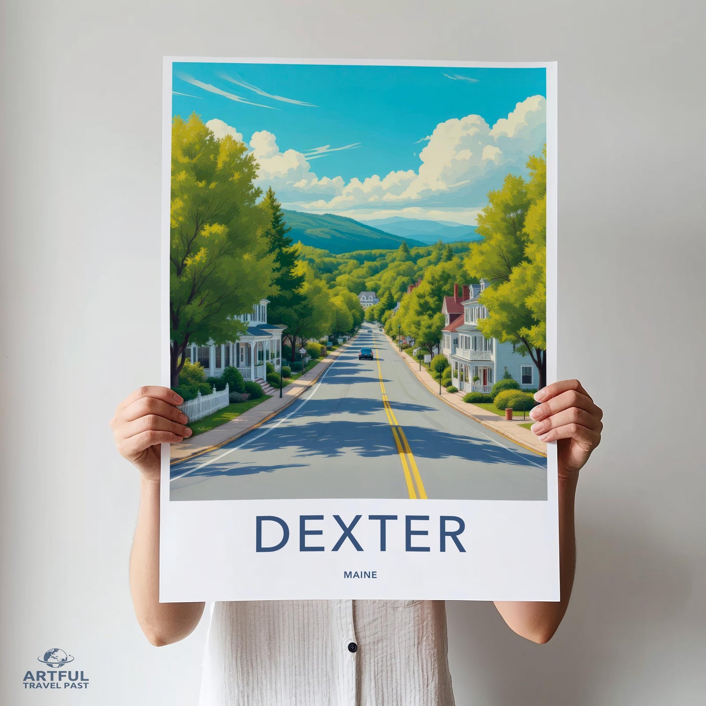Dexter Maine Art Print, Scenic New England Town Poster, Wall Decor, Home Decoration, Fine Art, Travel Poster, Landscape Art, Street Art