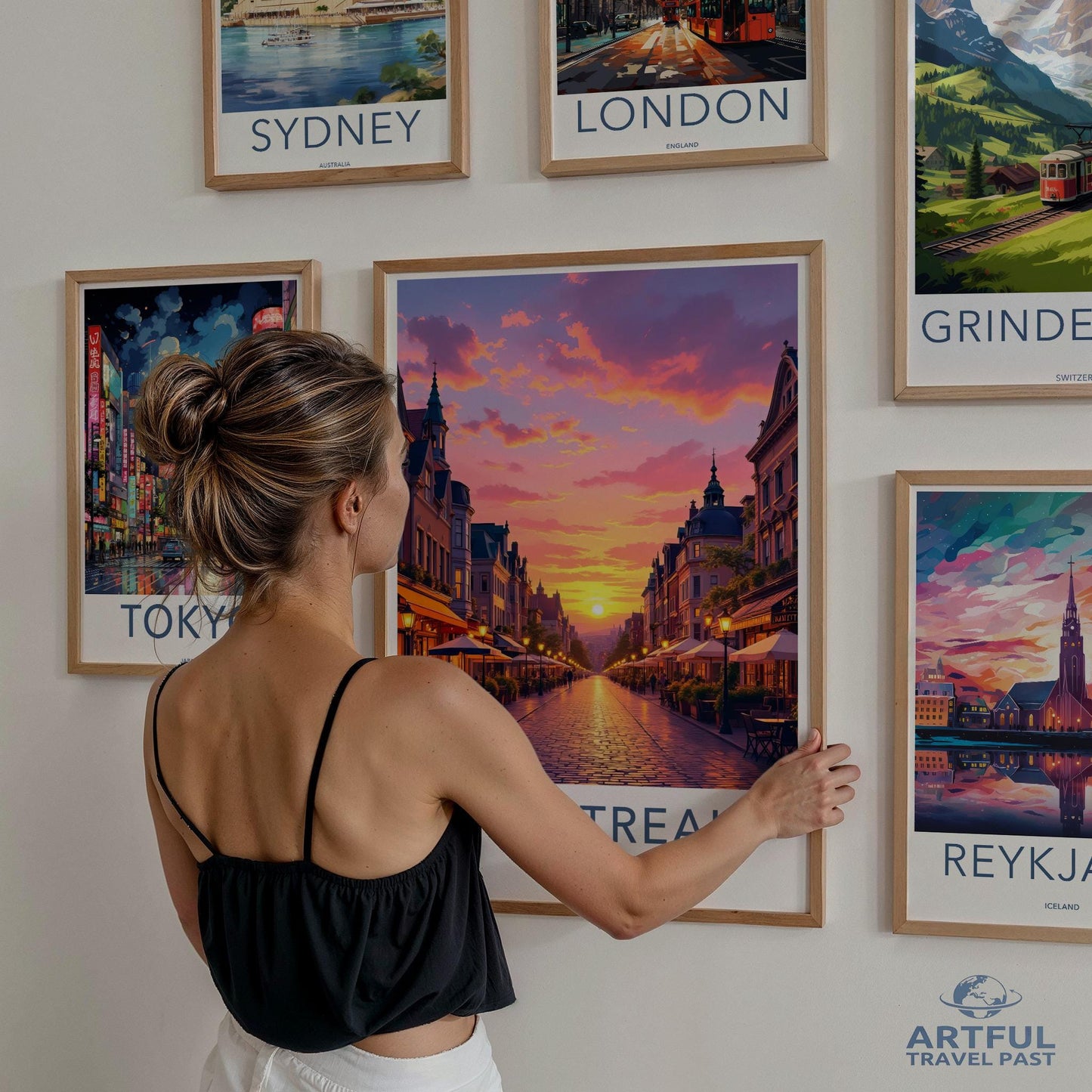 Vintage Travel Posters, Set of 6 Art Prints, Wall Decor, Cities Collection, Retro Wall Art, Home Decor, Living Room Decor