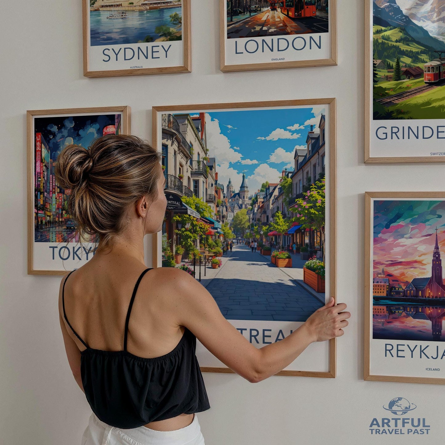 Artful Travel Poster, Cityscape Wall Decor, Vintage Art Print, Travel Destination Poster, Art Print for Home, Gallery Wall Decor
