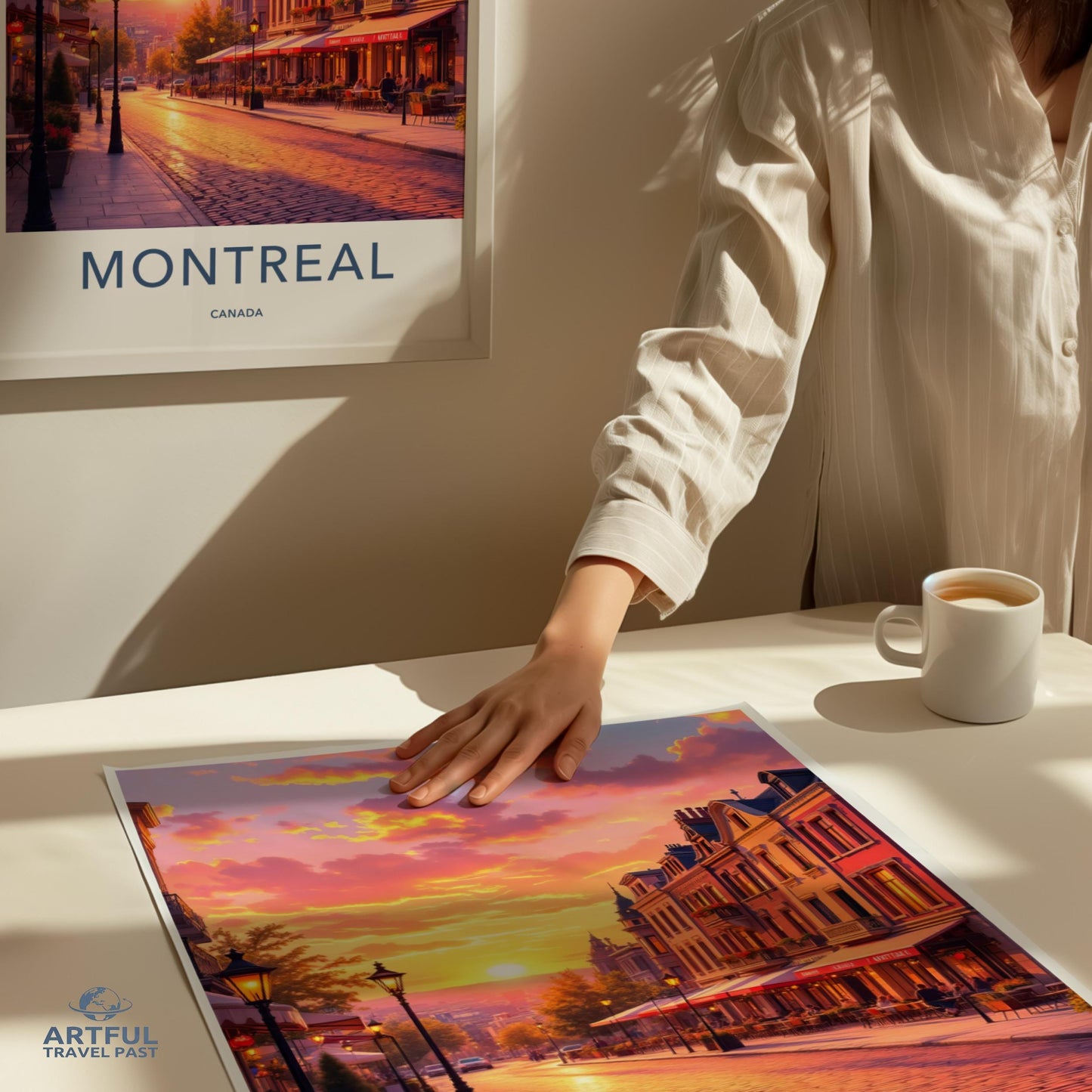Sunset Cityscape Art Print, Montreal Wall Decor, Urban Landscape Poster, Travel Destination Artwork, Vibrant City View